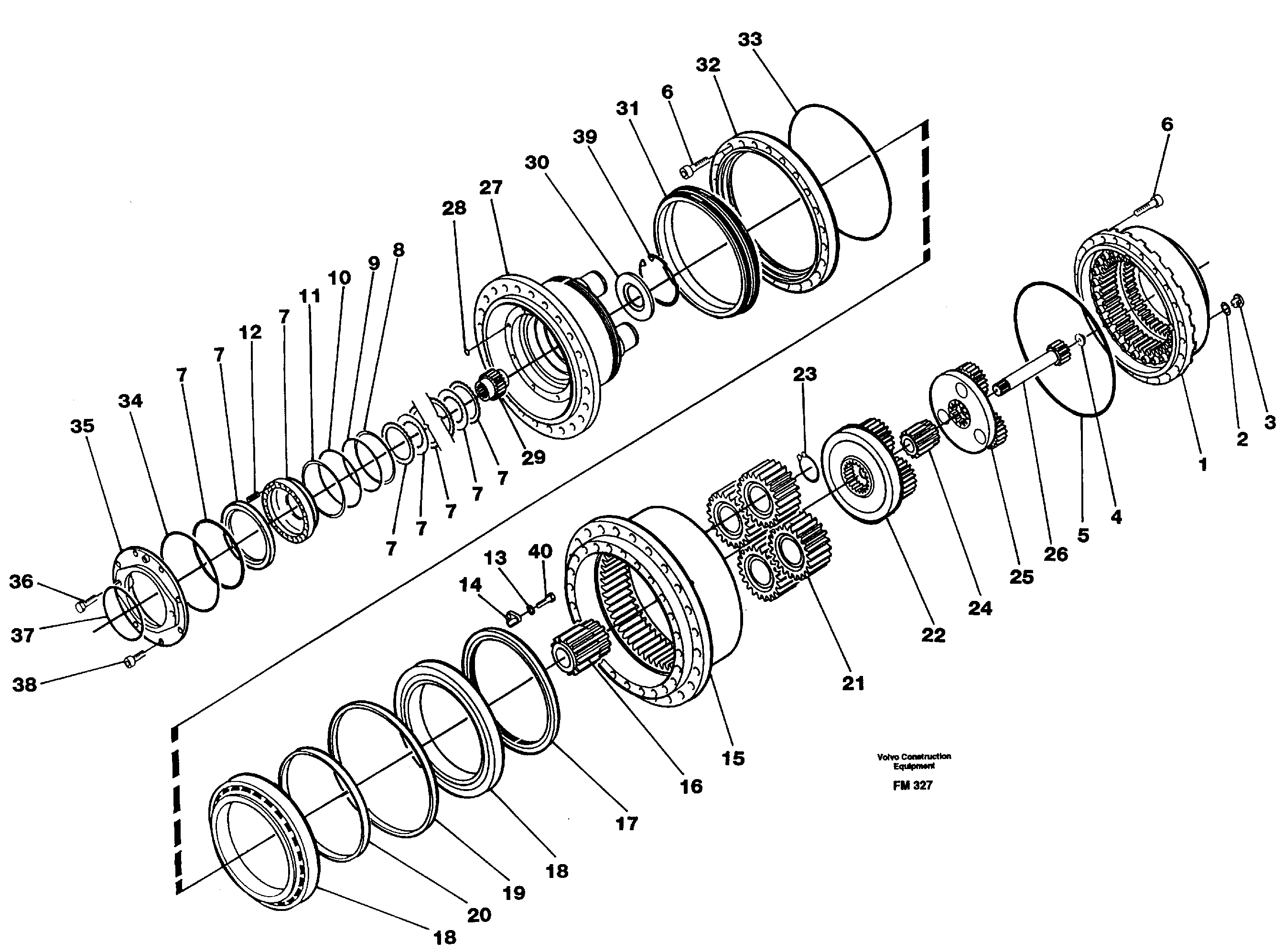 Planetary gear, travel — volvo parts diagram