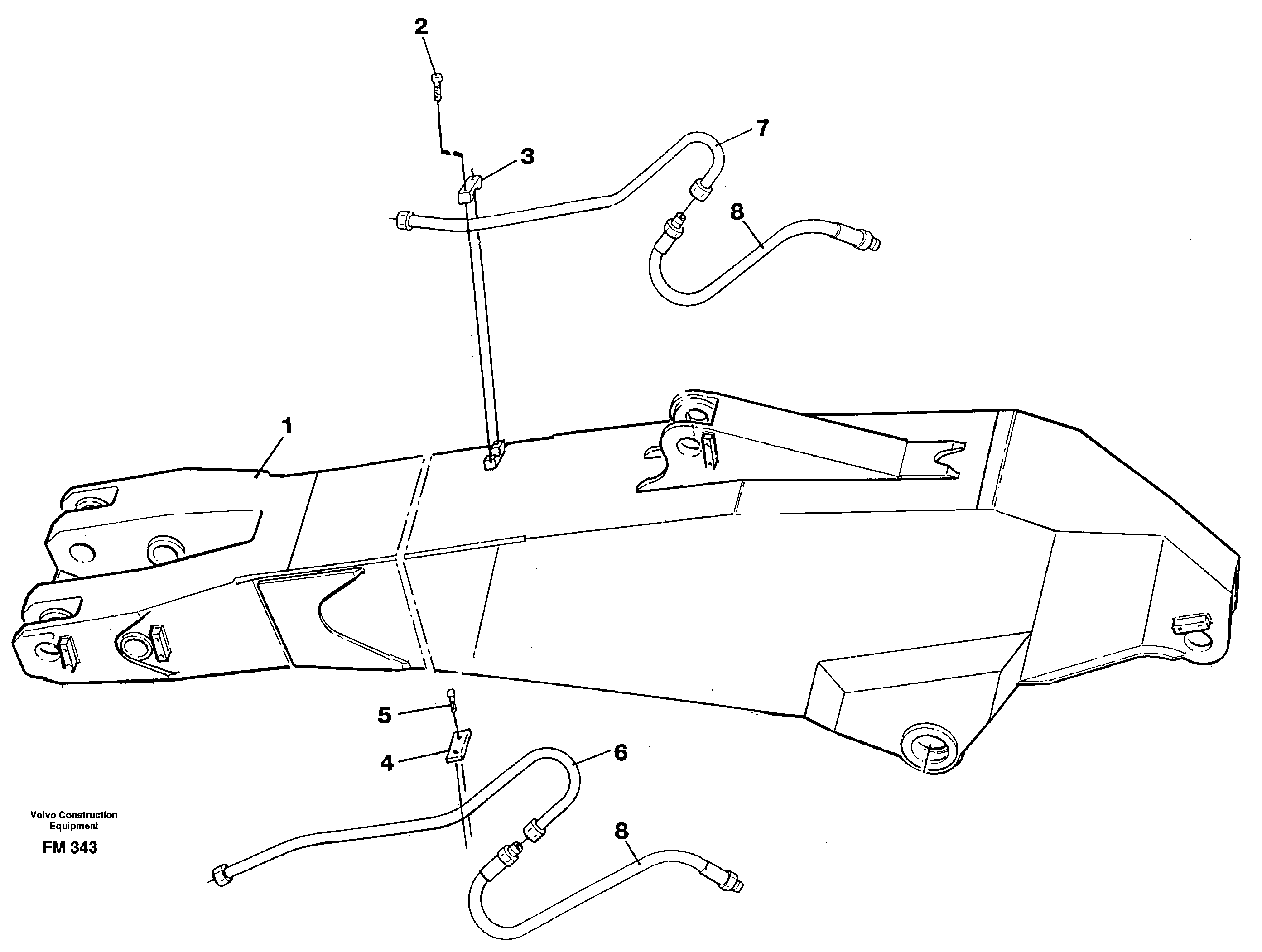Slope bucket and grapple hydraulics on dipper arm,2.75m/3.25m  14266508 14266509 — volvo parts diagram