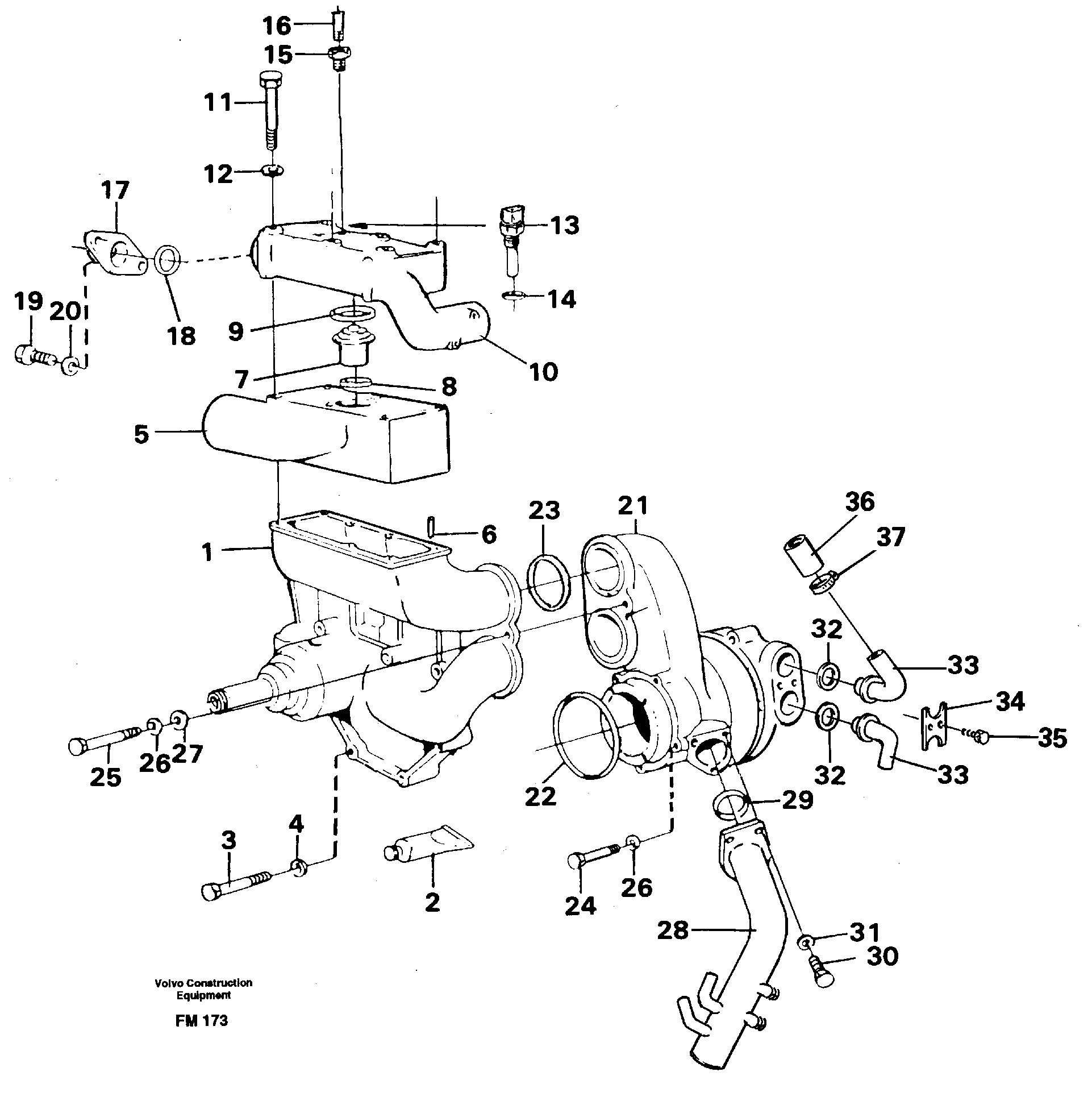 Thermostat housing — volvo parts diagram
