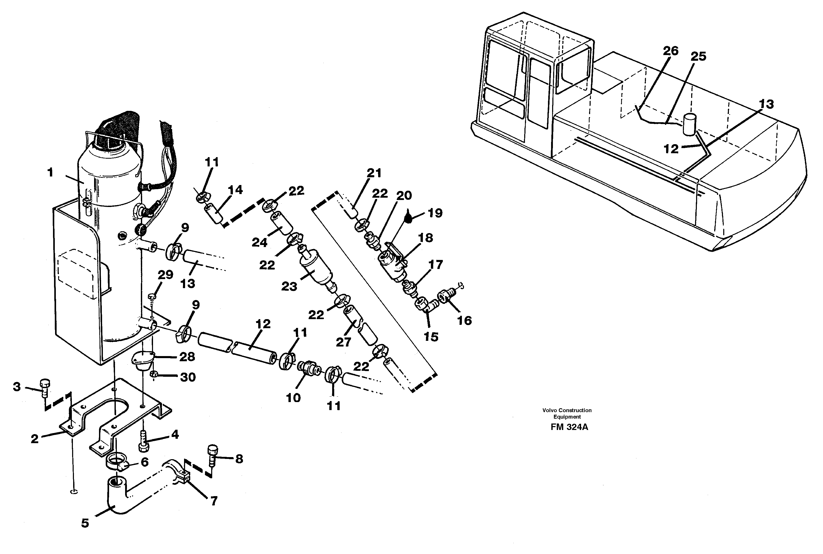 Heater, diesel Installation — volvo parts diagram