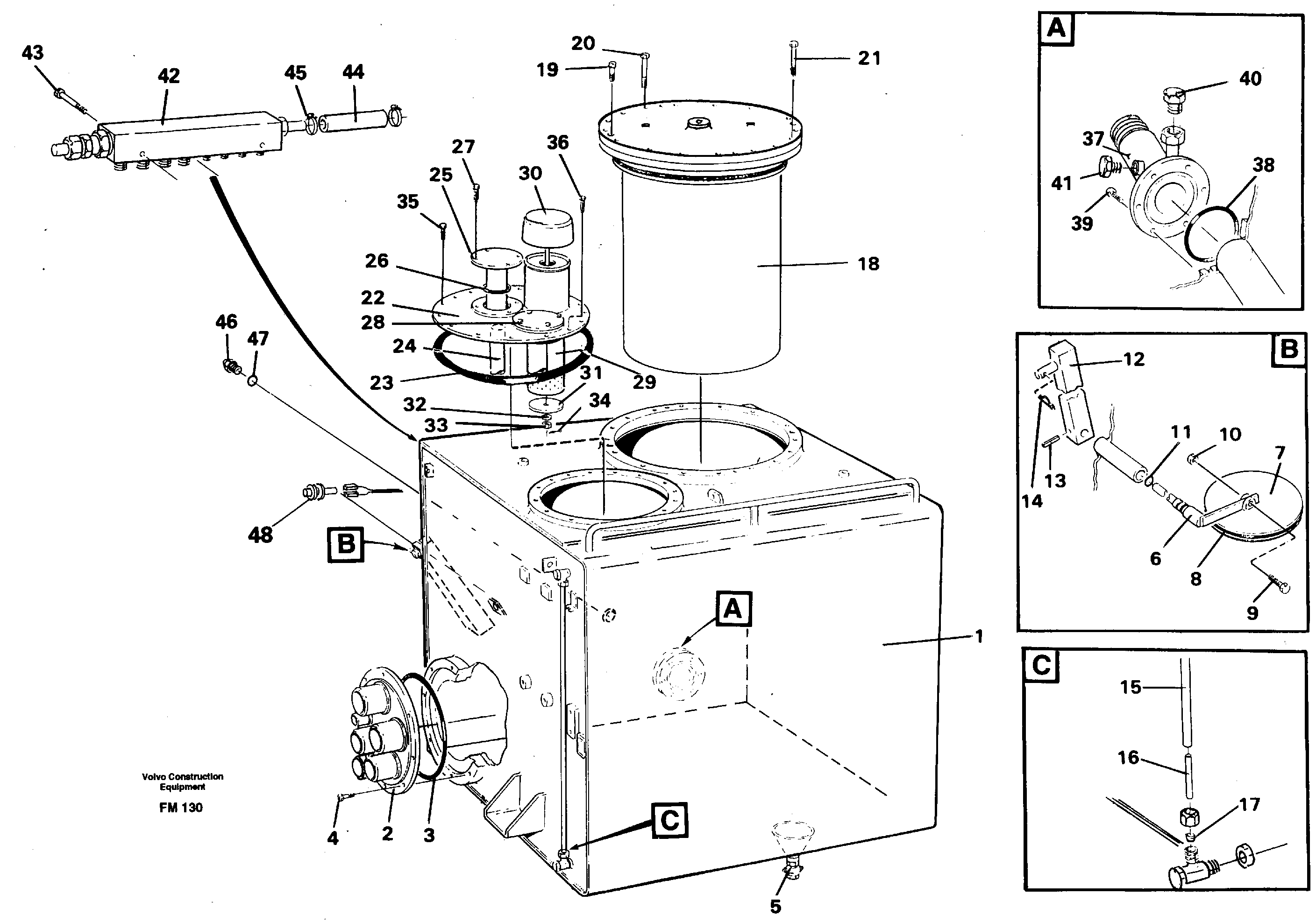 Hydraulic oil tank — volvo parts diagram