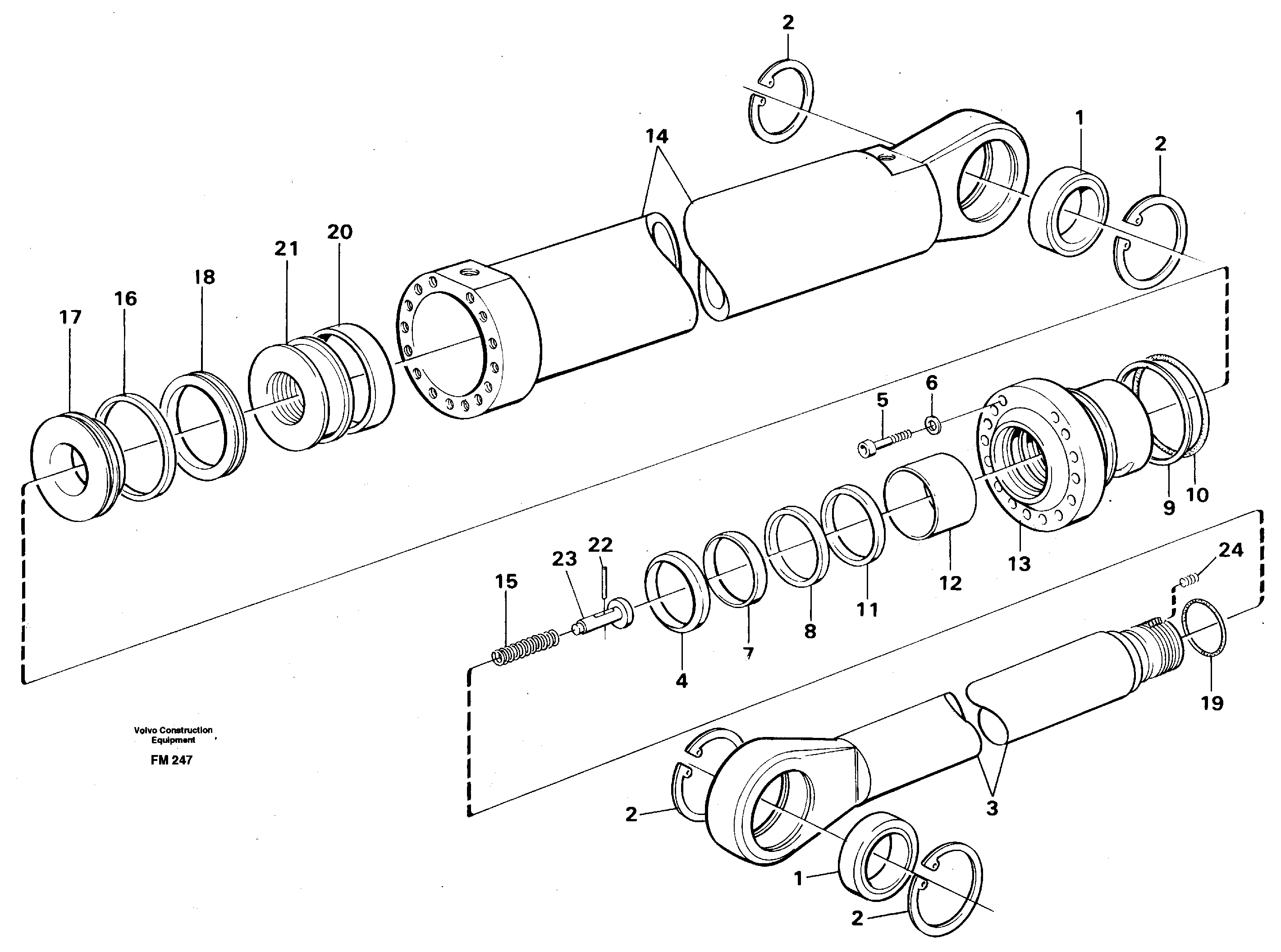 Bucket cylinder,m.e. — volvo parts diagram
