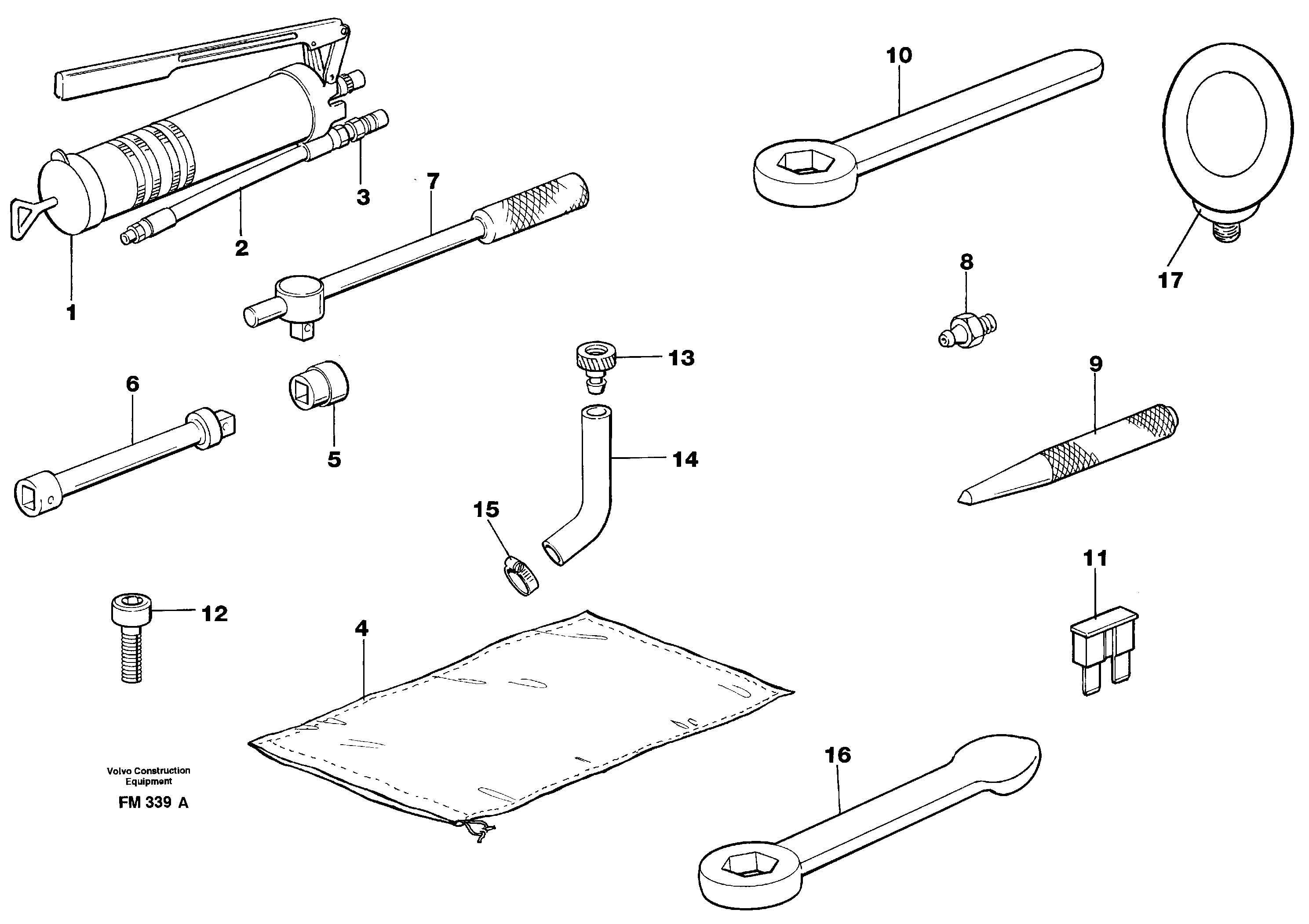 Tools for daily maintenance — volvo parts diagram