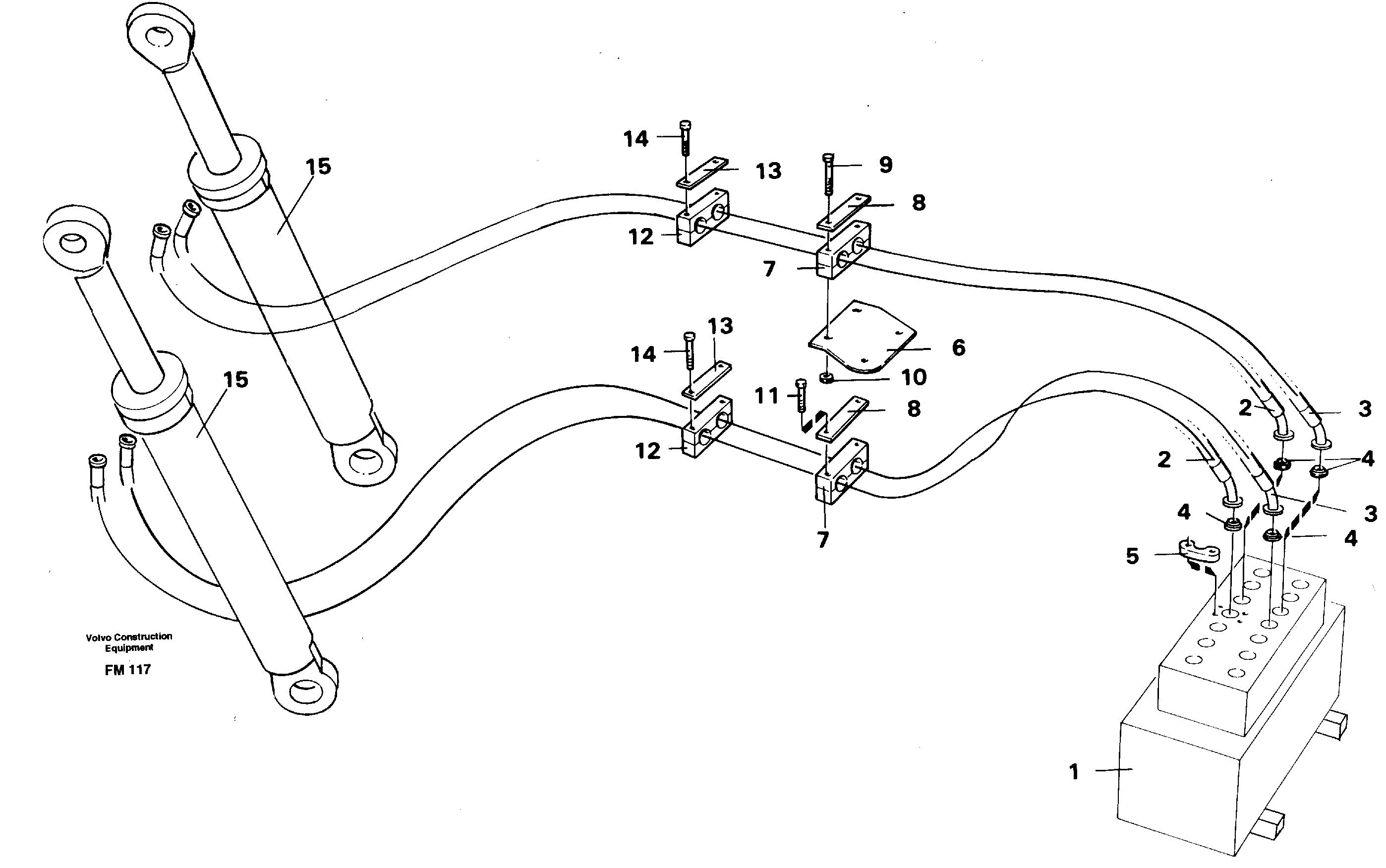Hydraulic system, boom — volvo parts diagram