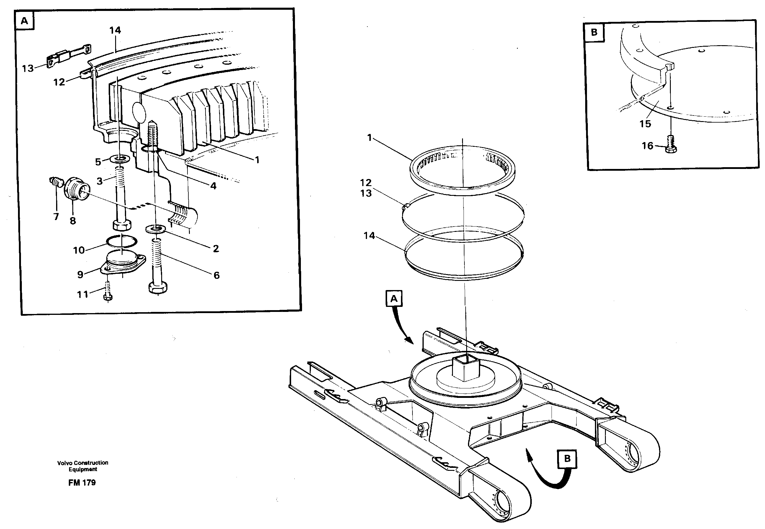 Slewing ring attachment — volvo parts diagram