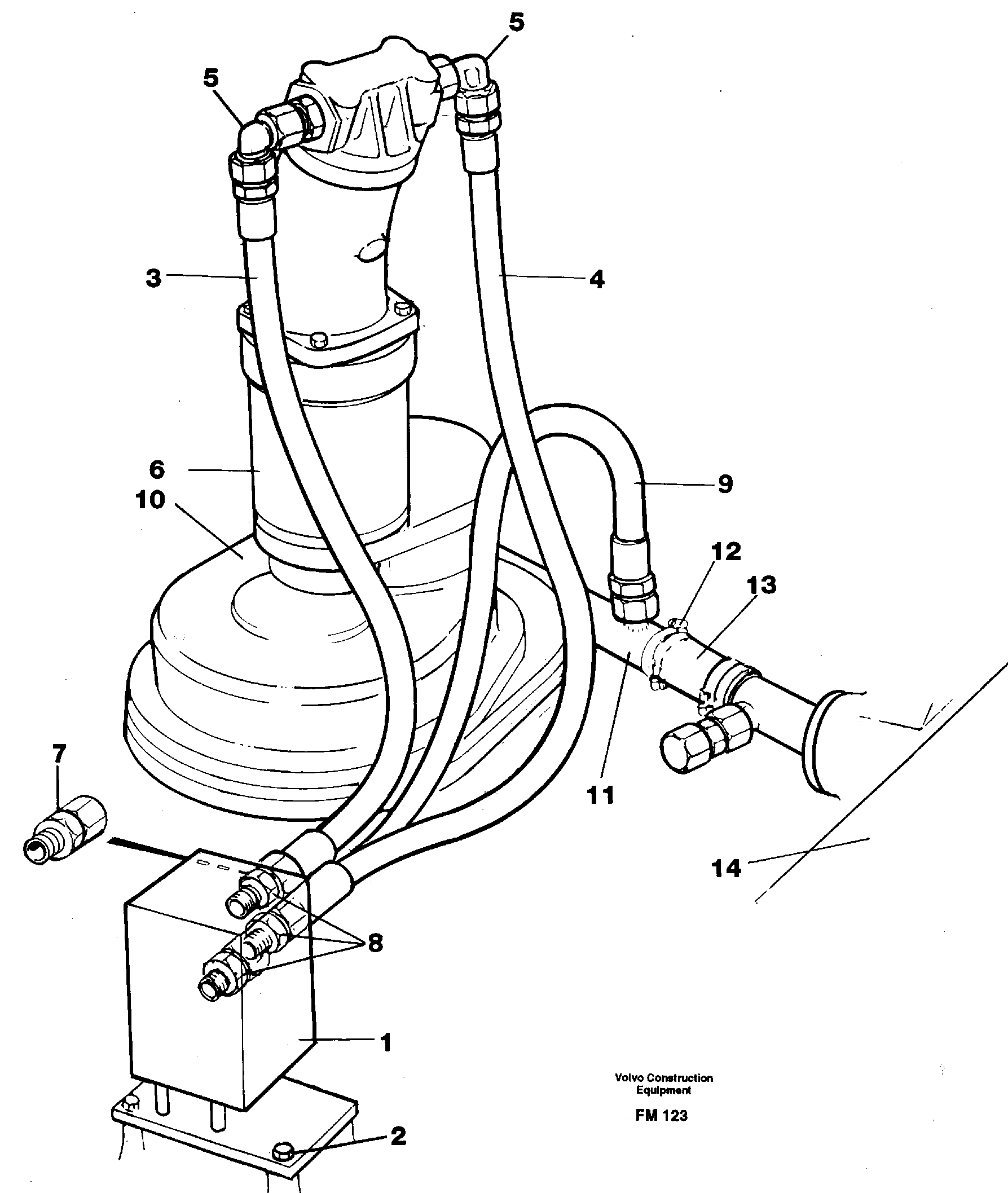 Hydraulic system, slewing — volvo parts diagram