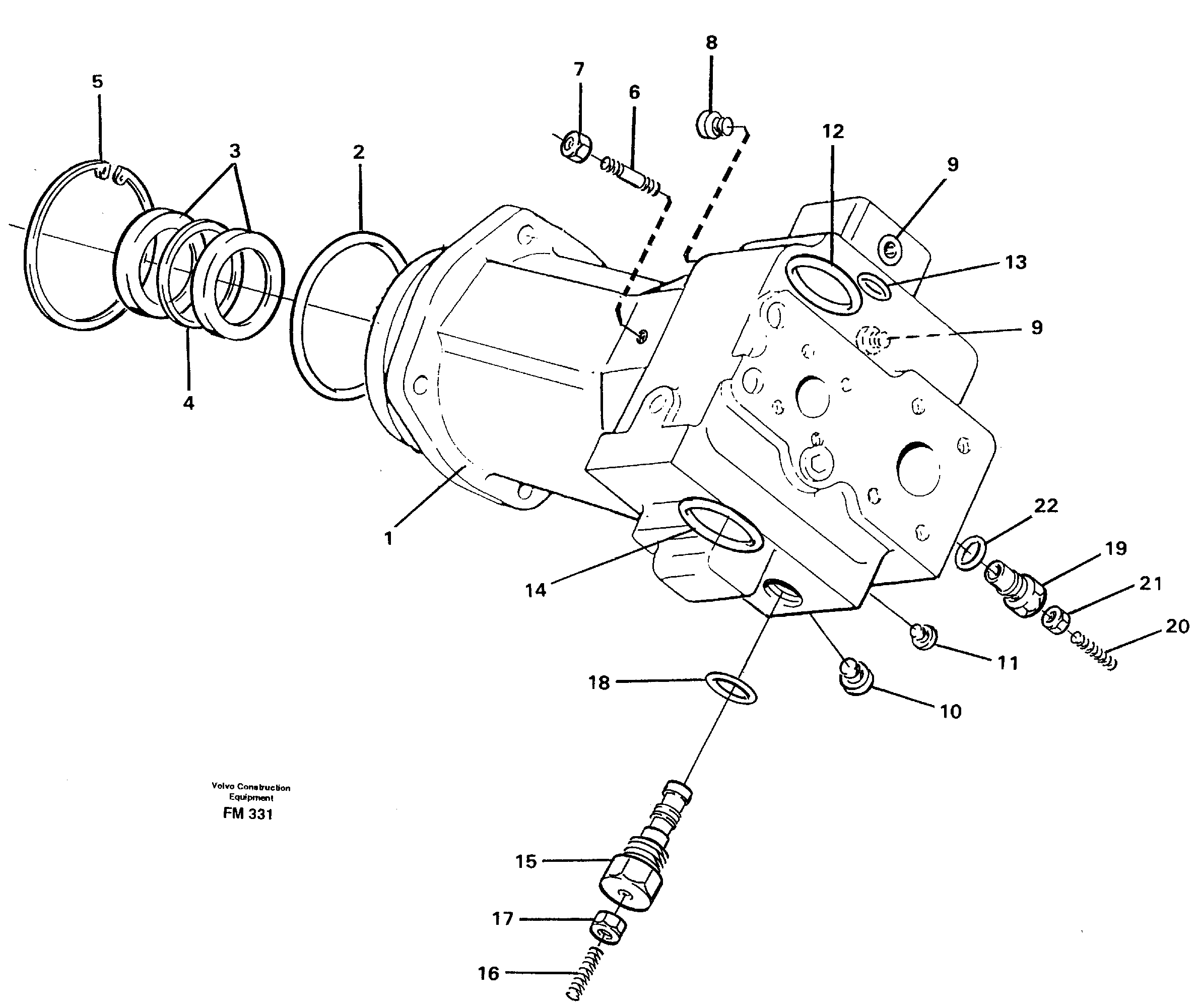 Hydraulic pump  P1V, P2V, P3V — volvo parts diagram