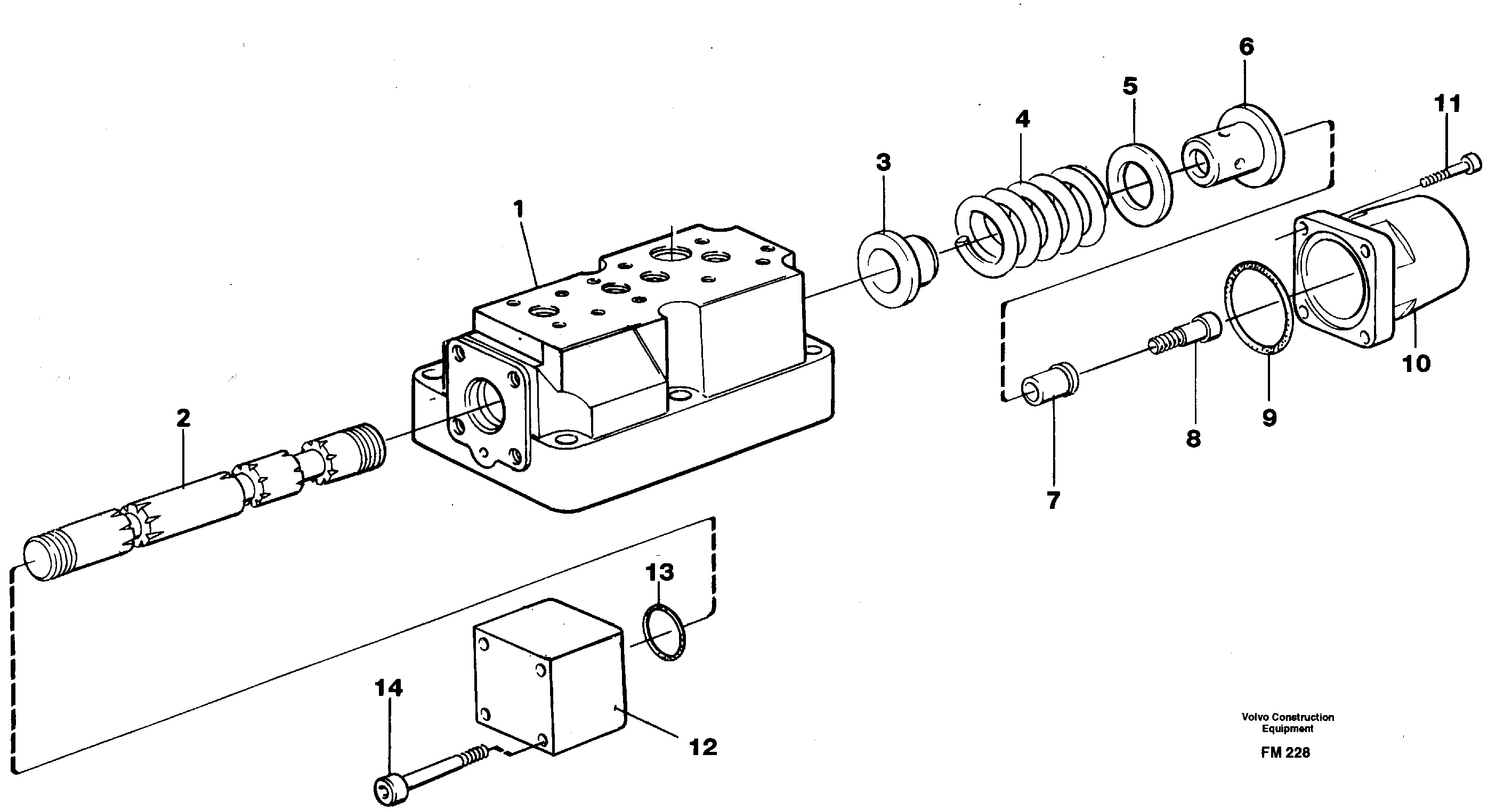 Four-way valve, rotating equipment  14265285 — volvo parts diagram