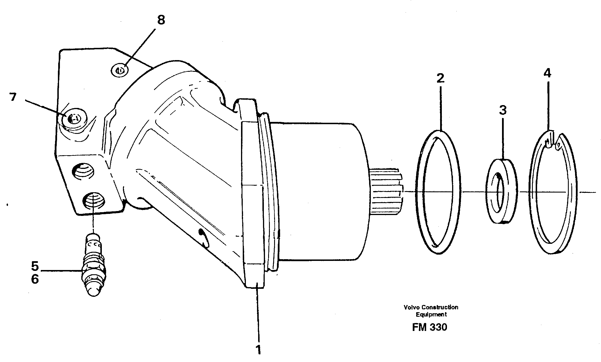 Hydraulic motor, travel — volvo parts diagram
