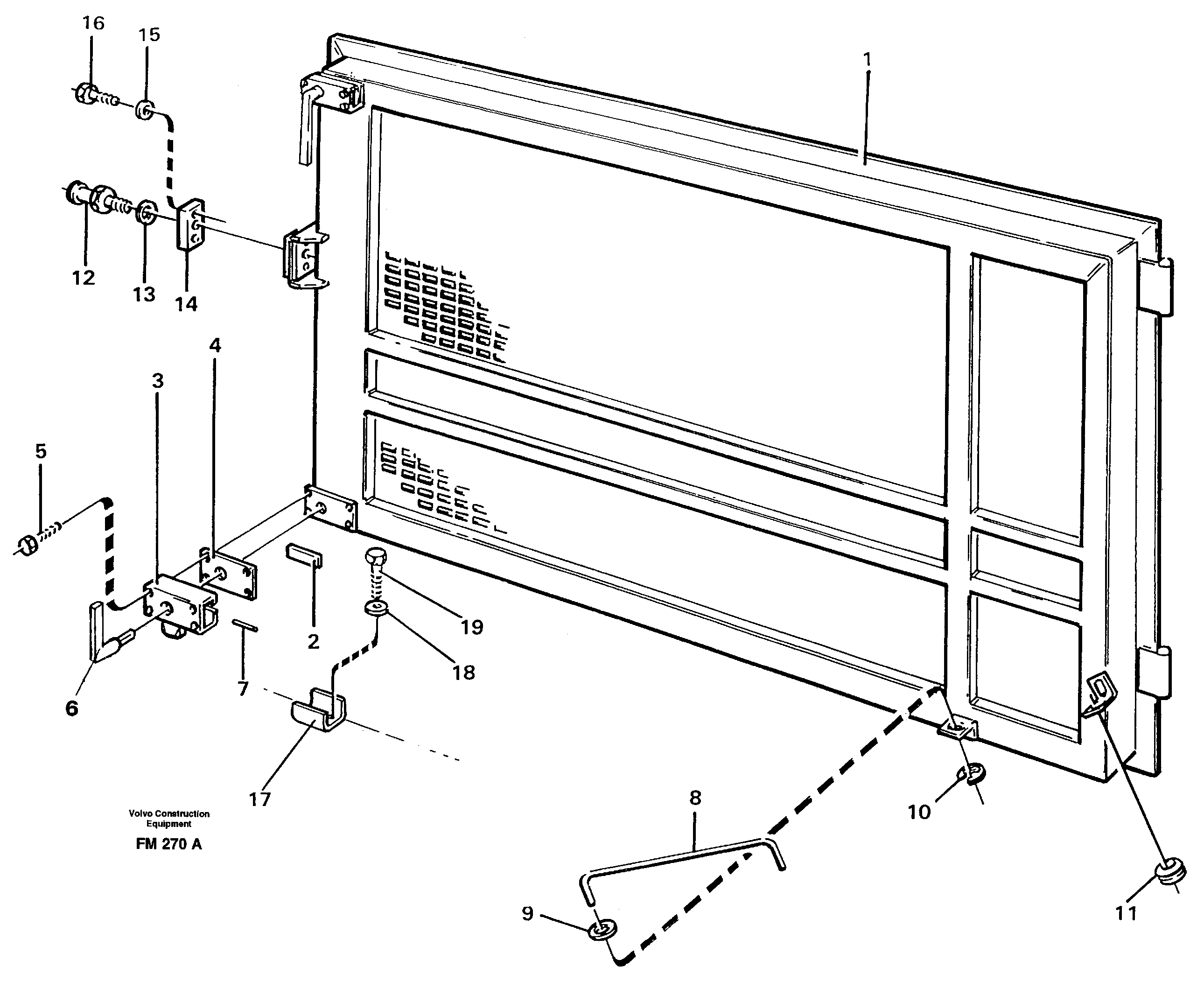 Door at hydraulic oil cooler — volvo parts diagram