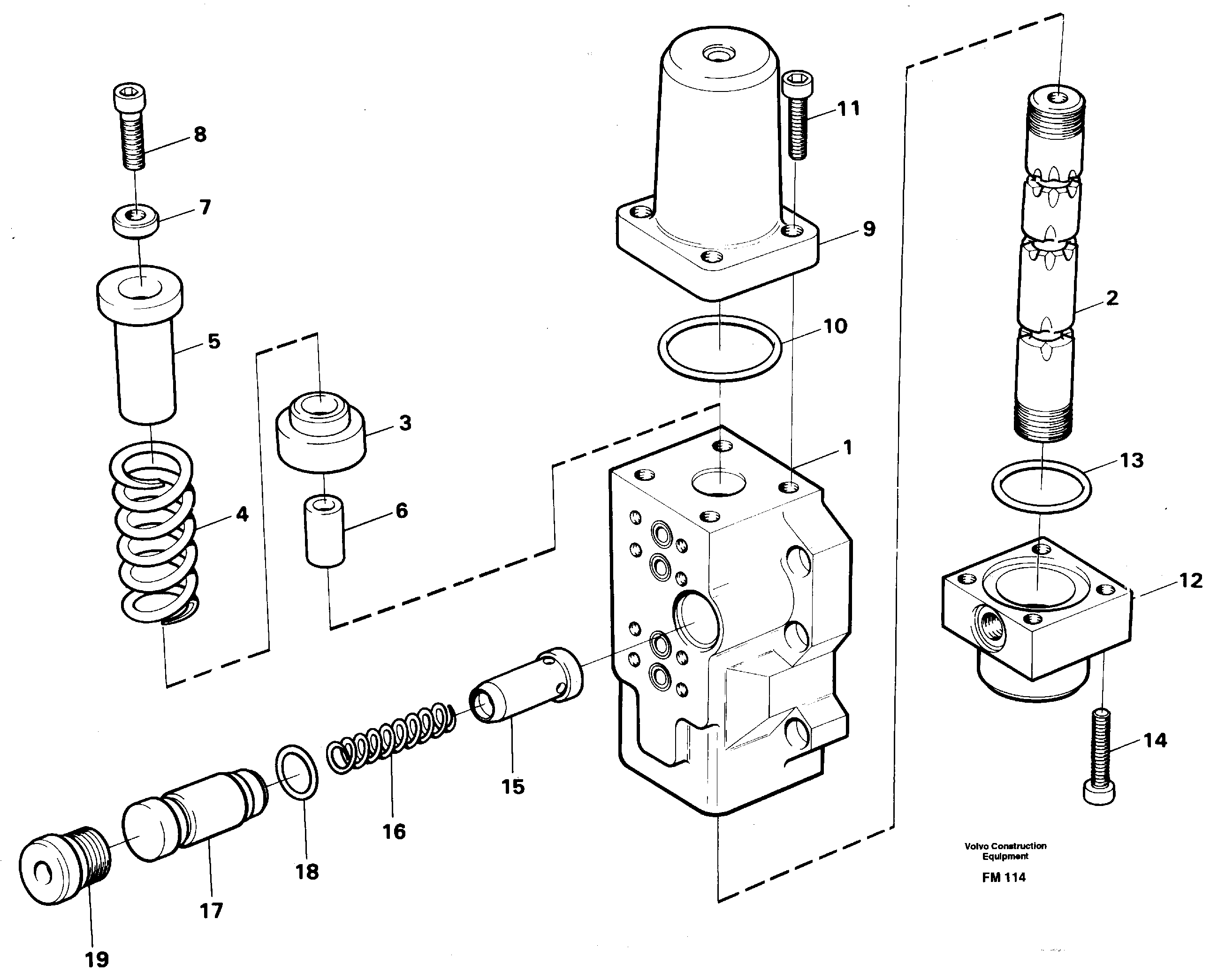 Fourway valve, boom secondary — volvo parts diagram