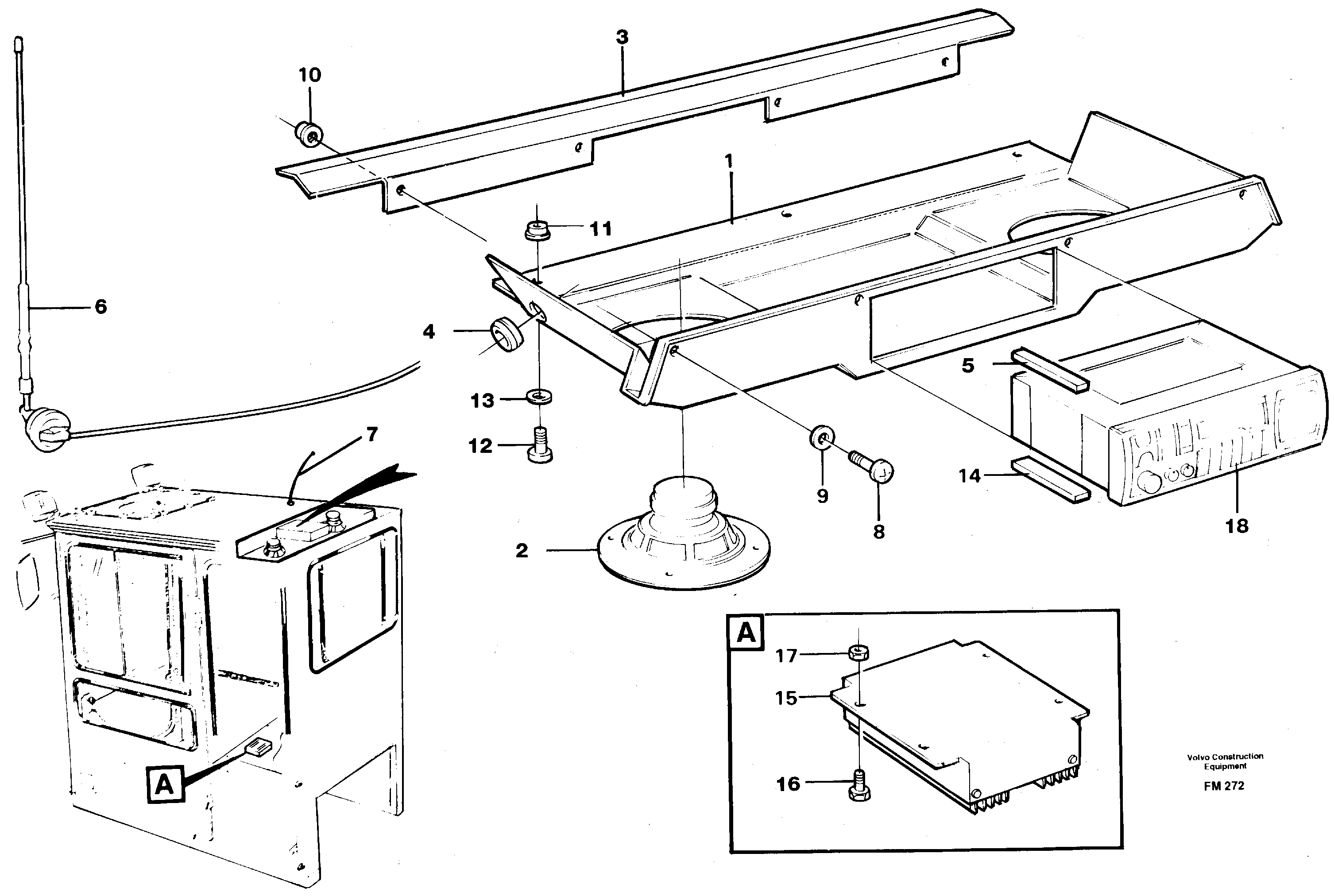 Radio installation Converter  14261180 — volvo parts diagram