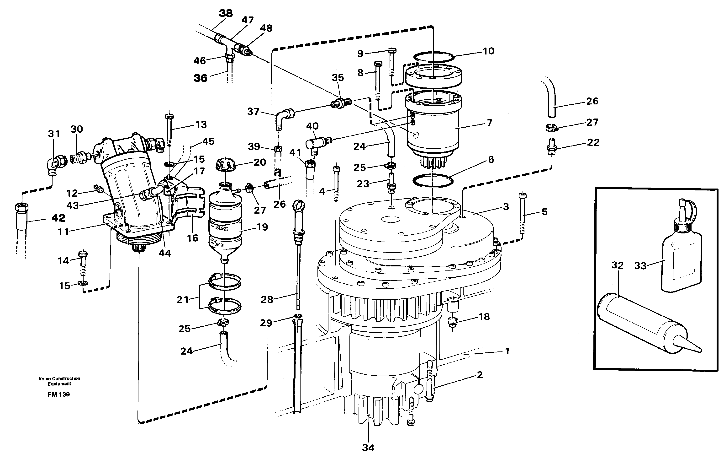 Superstructure with slew transmission — volvo parts diagram