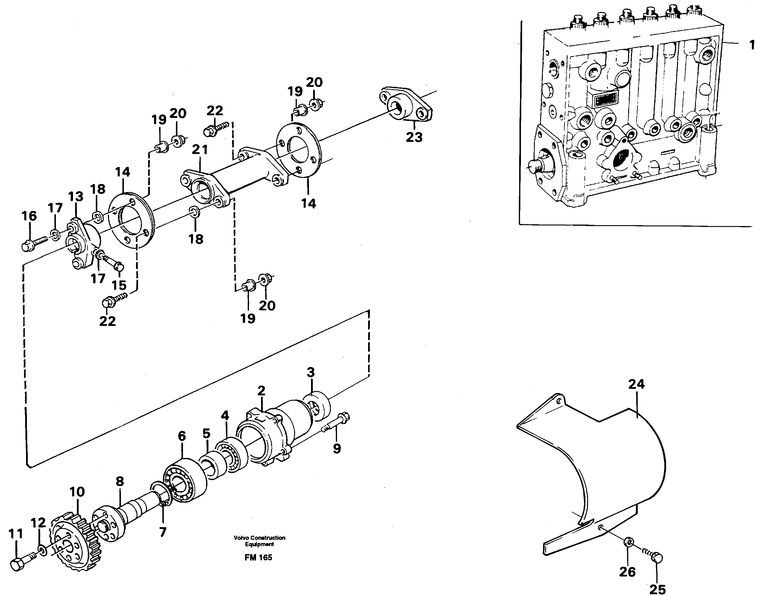 Injection pump with drive — volvo parts diagram