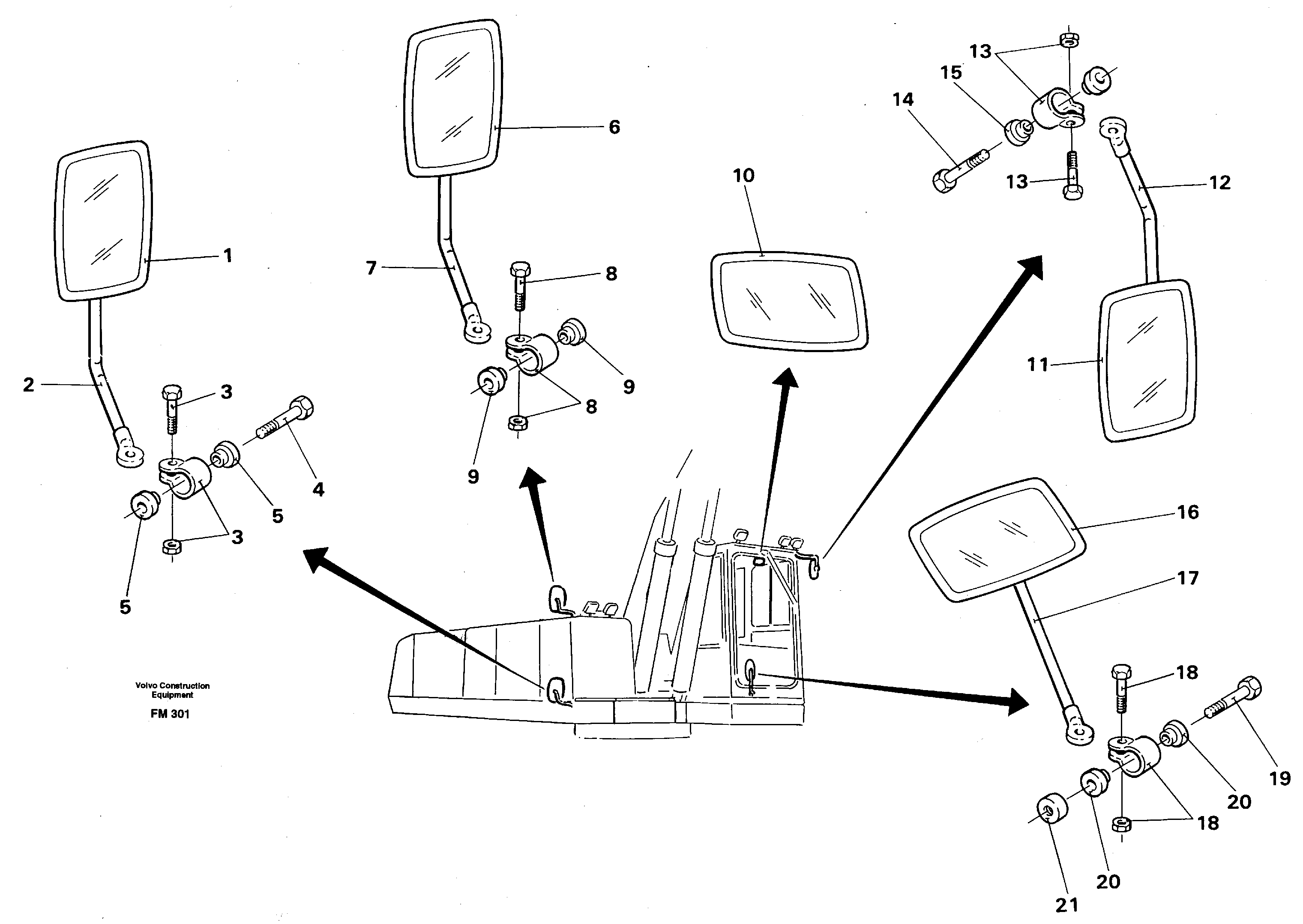 Rear view mirror — volvo parts diagram