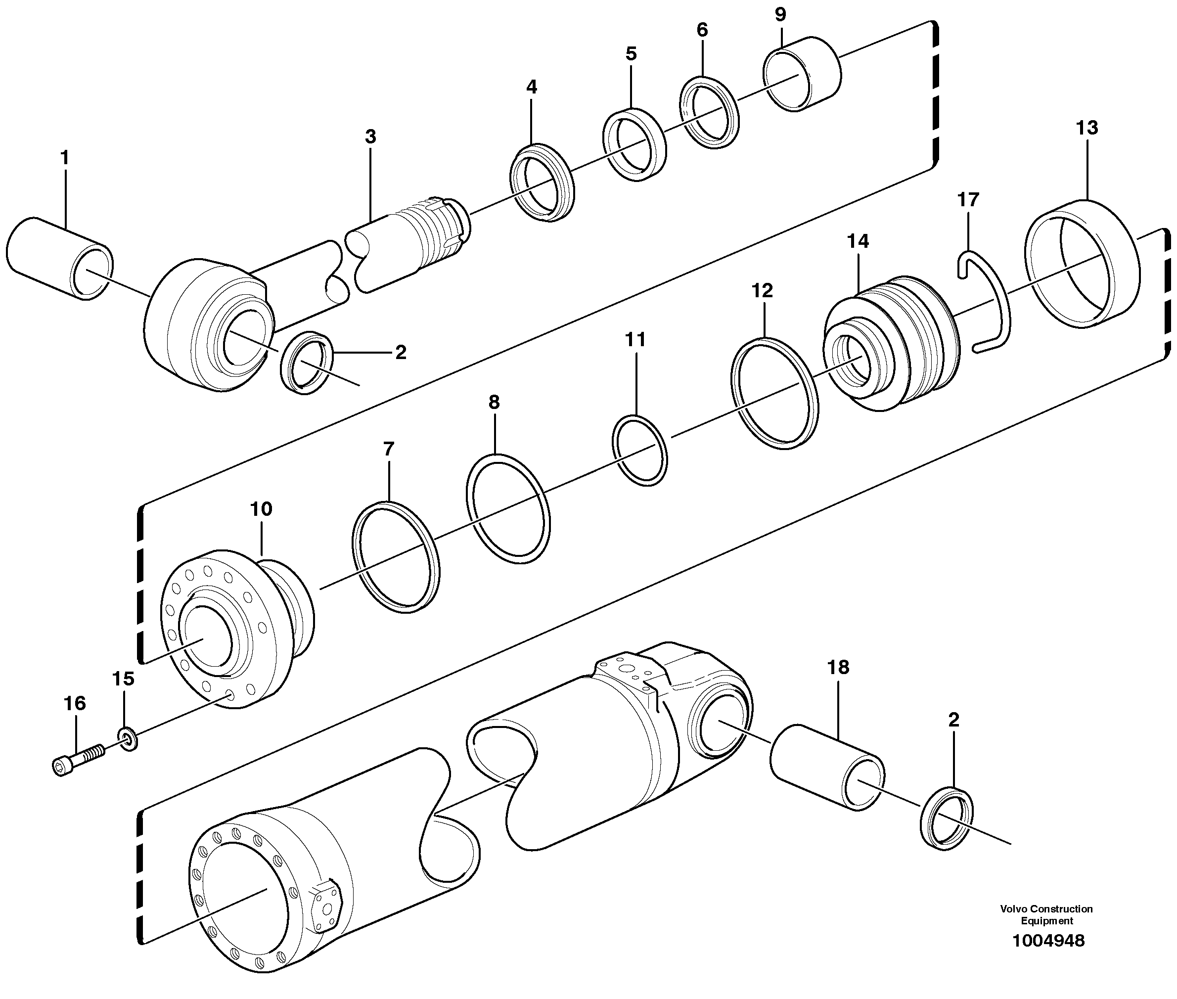 Hydraulic cylinder, tilt — volvo parts diagram