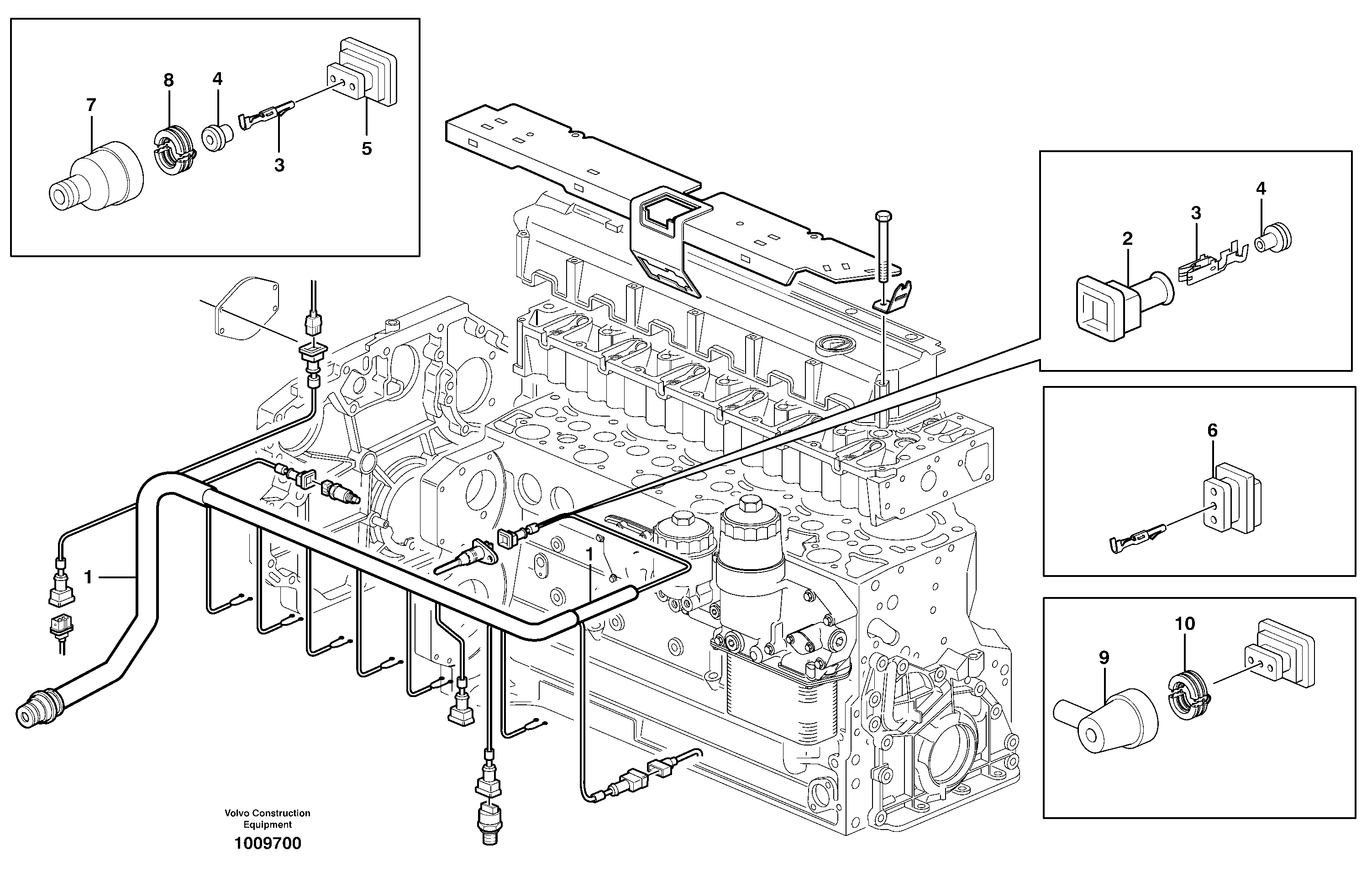 Cable harness, engine — volvo parts diagram