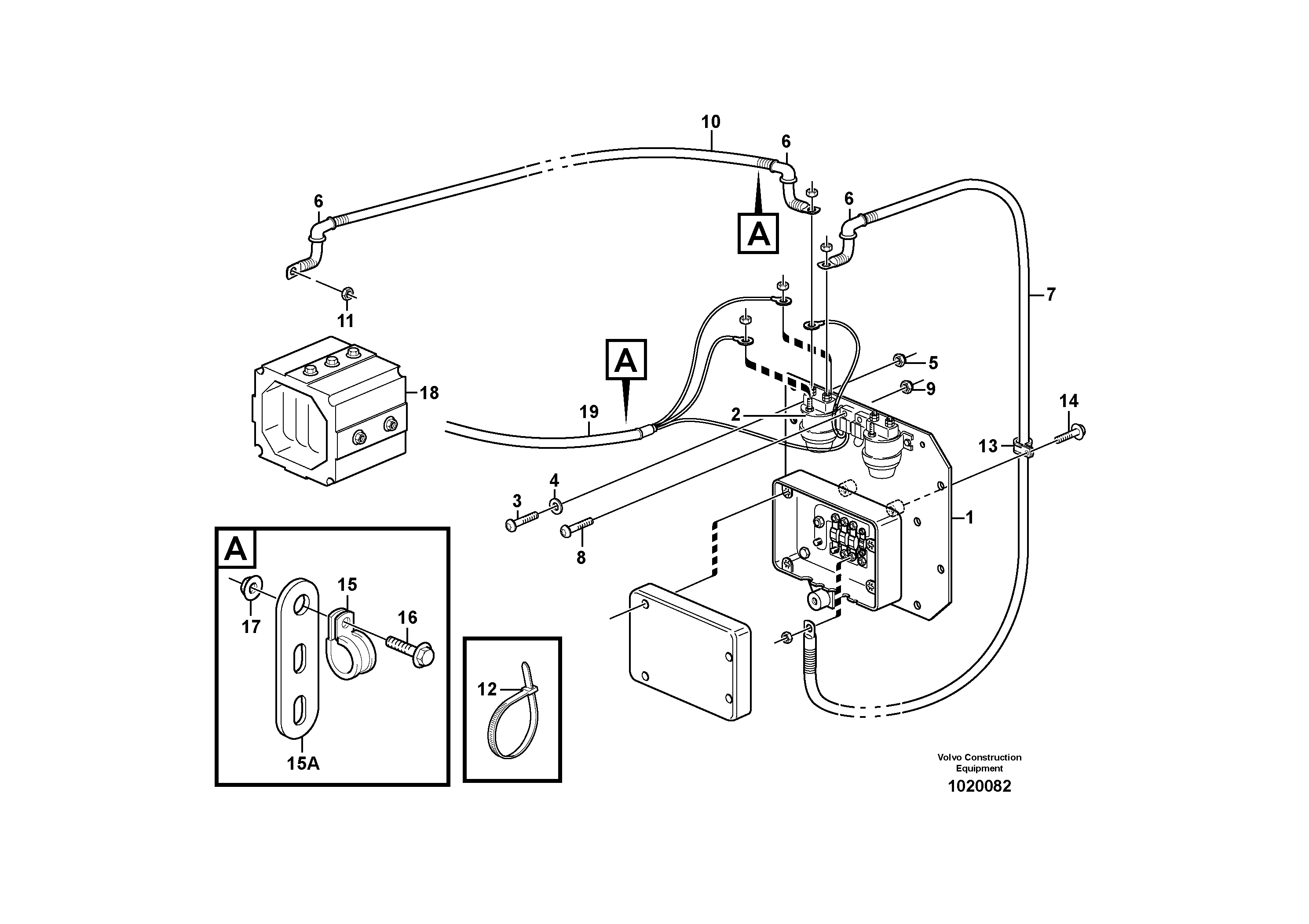 Pre-heater with fitting parts  STD, OPEN ROPS — volvo parts diagram