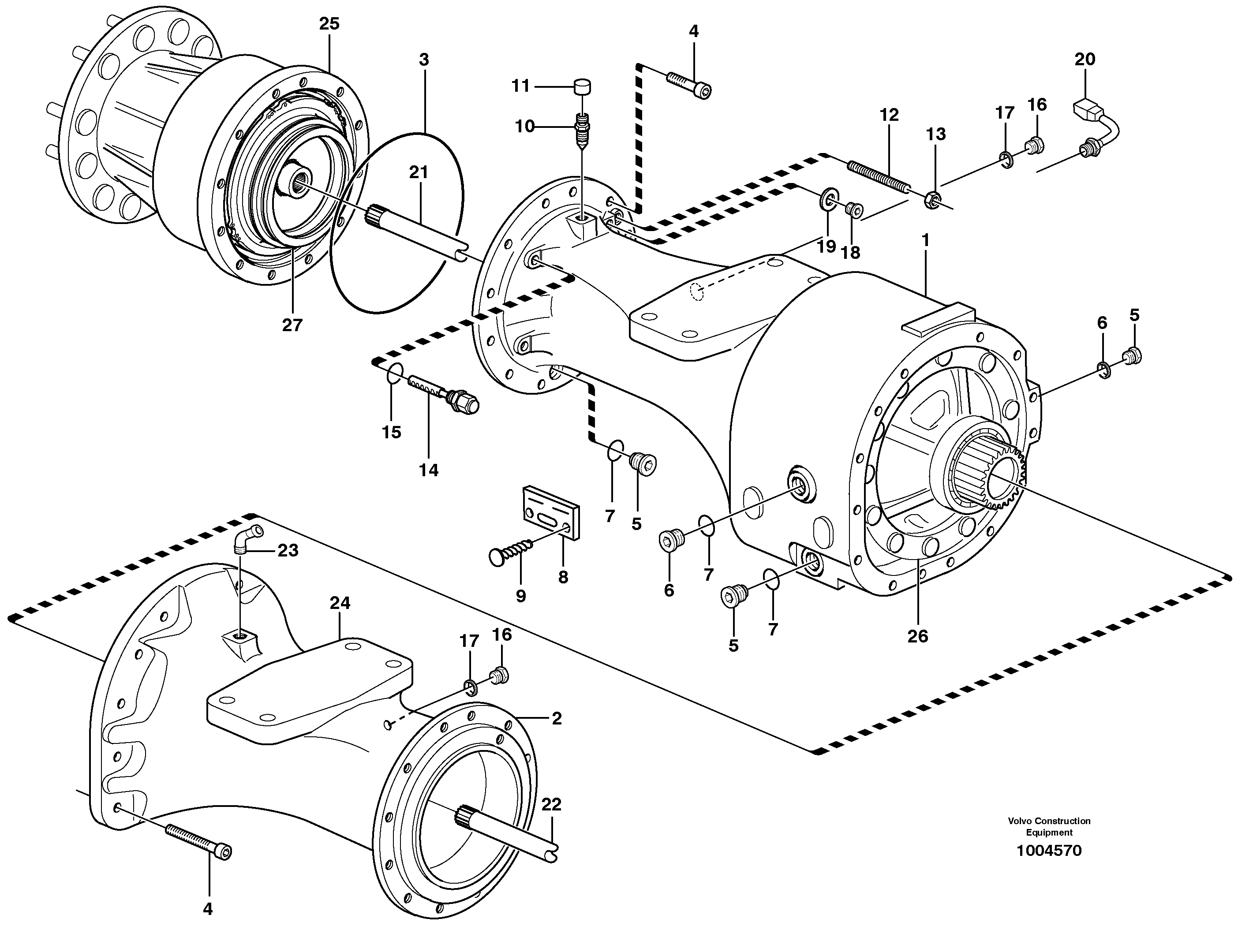 Planetary axle, front  23915 — volvo parts diagram