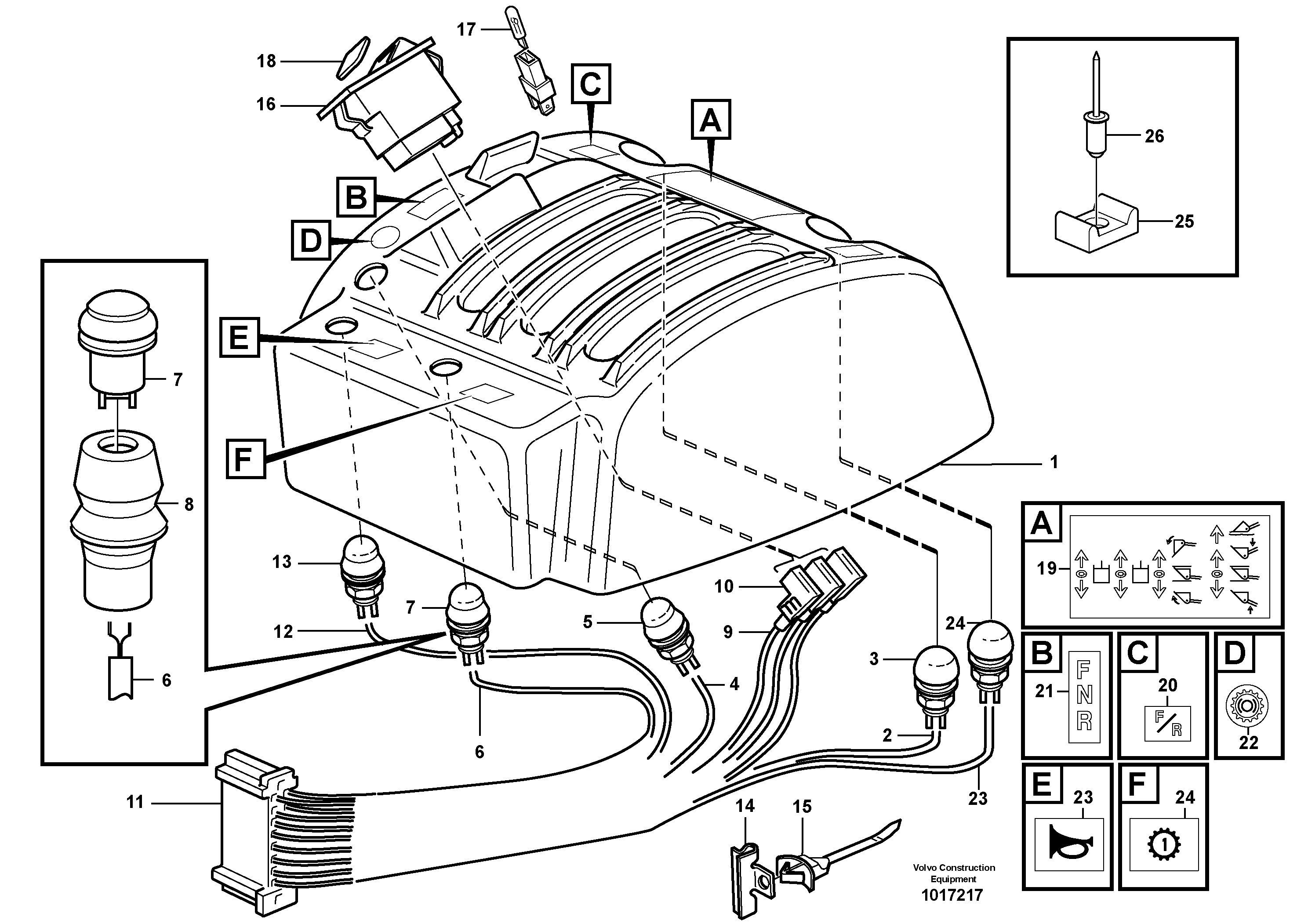 Cable harnesses, servo valve. — volvo parts diagram
