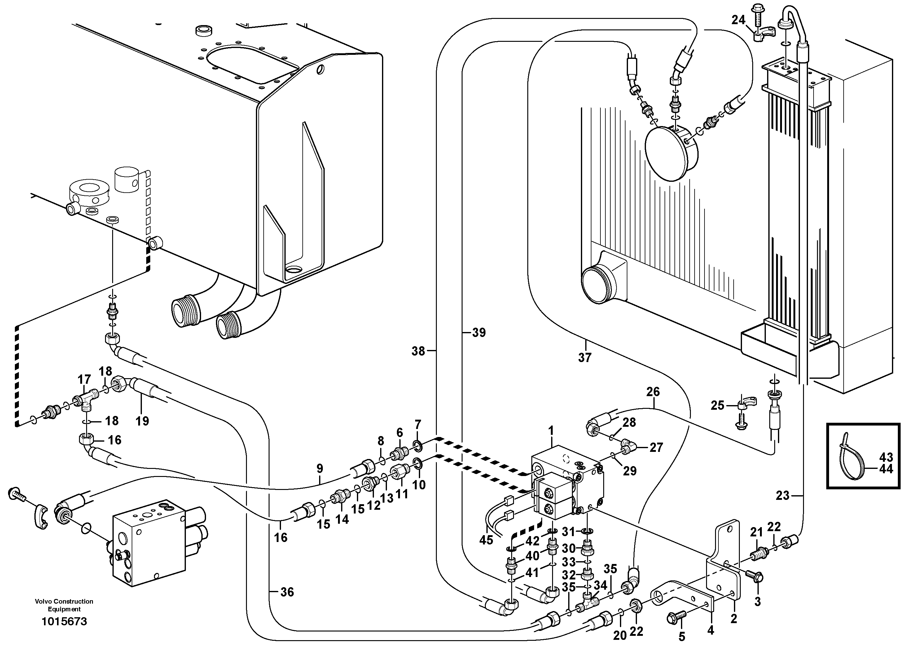 Hoses for reversing fan drive  82646 — volvo parts diagram