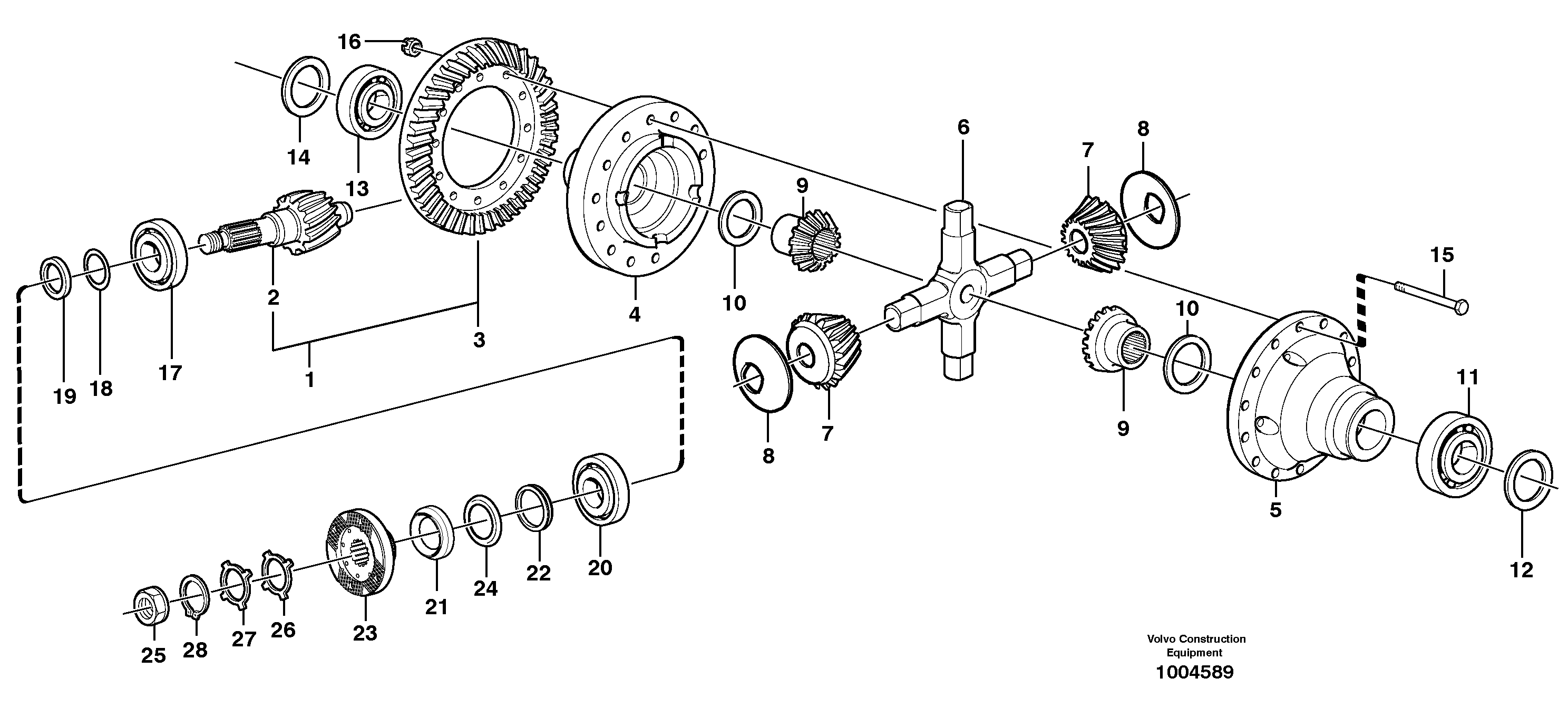 Final drive, front  23915 — volvo parts diagram