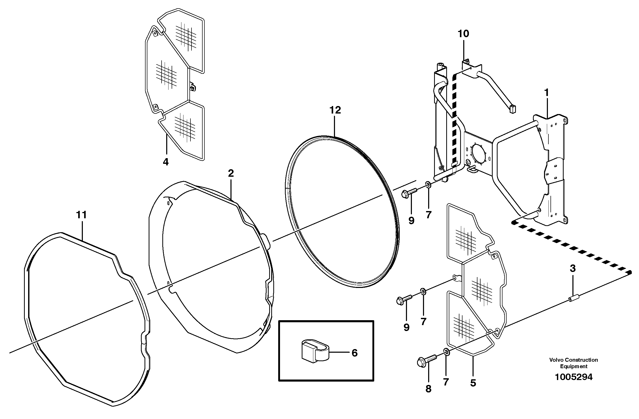 Fan shroud  STD, OPEN ROPS — volvo parts diagram