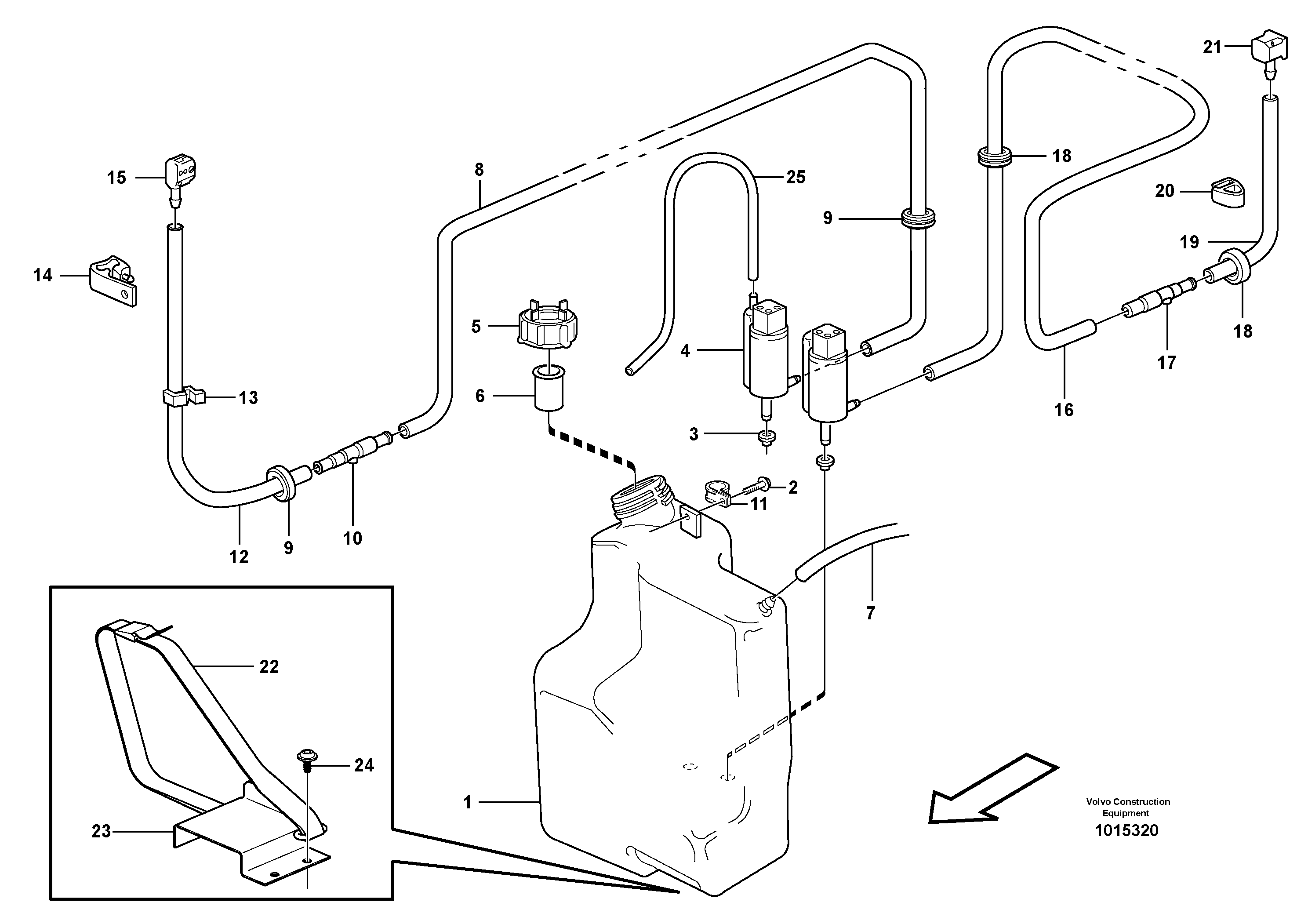 Windshield washer — volvo parts diagram