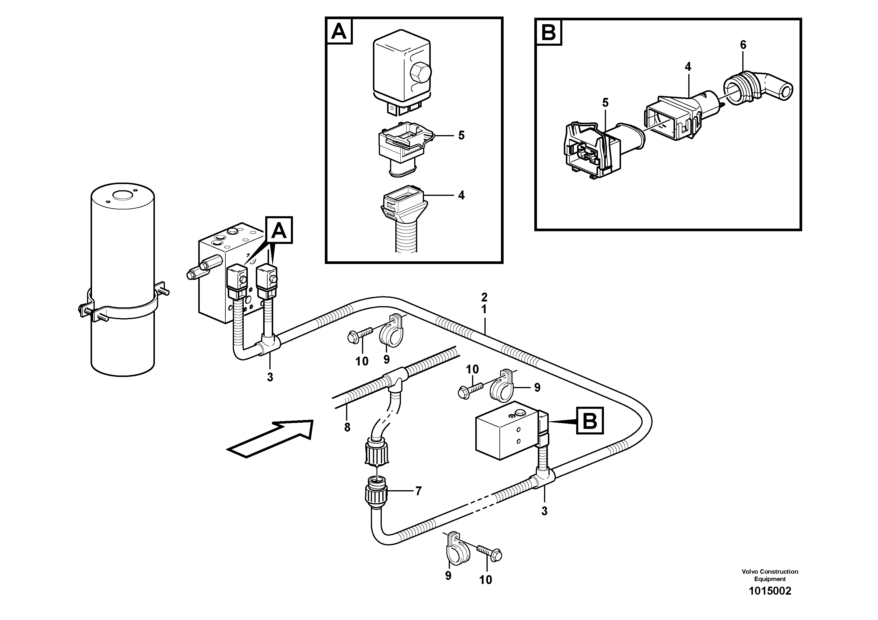 Cable harness, boom suspension system.  82001 — volvo parts diagram