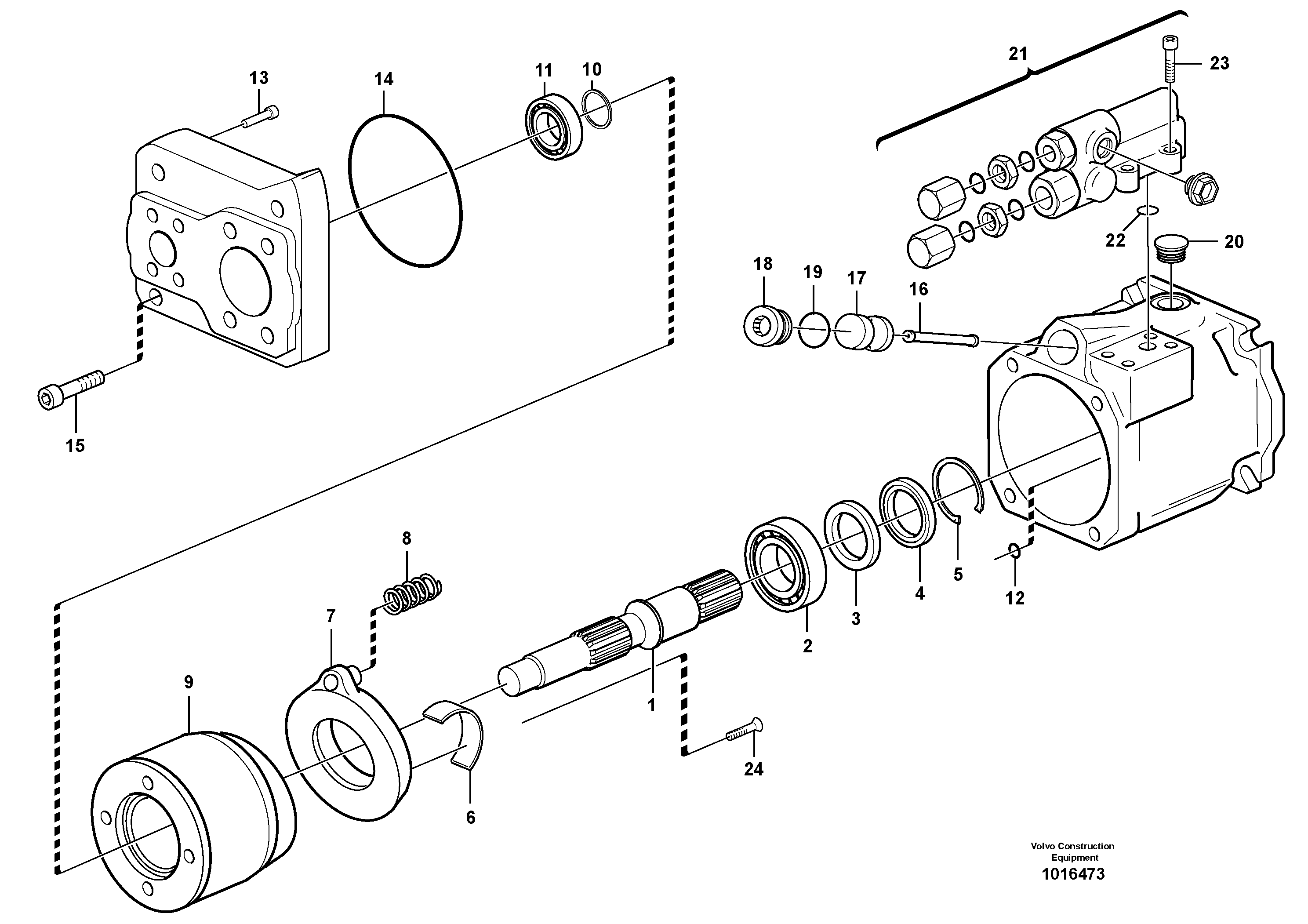 Hydraulic pump  STD, OPEN ROPS — volvo parts diagram