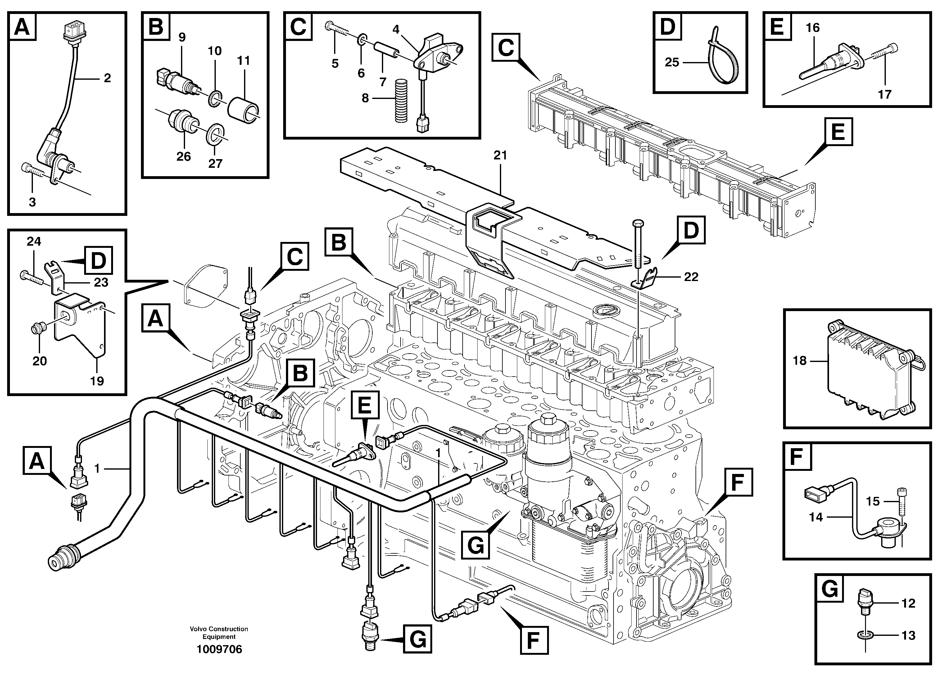 Cable harness, engine — volvo parts diagram