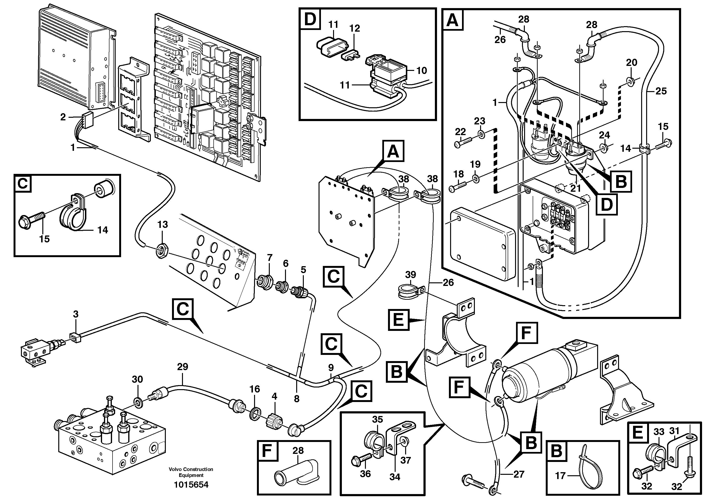 Cable harness, secondary steering system.  80998 — volvo parts diagram