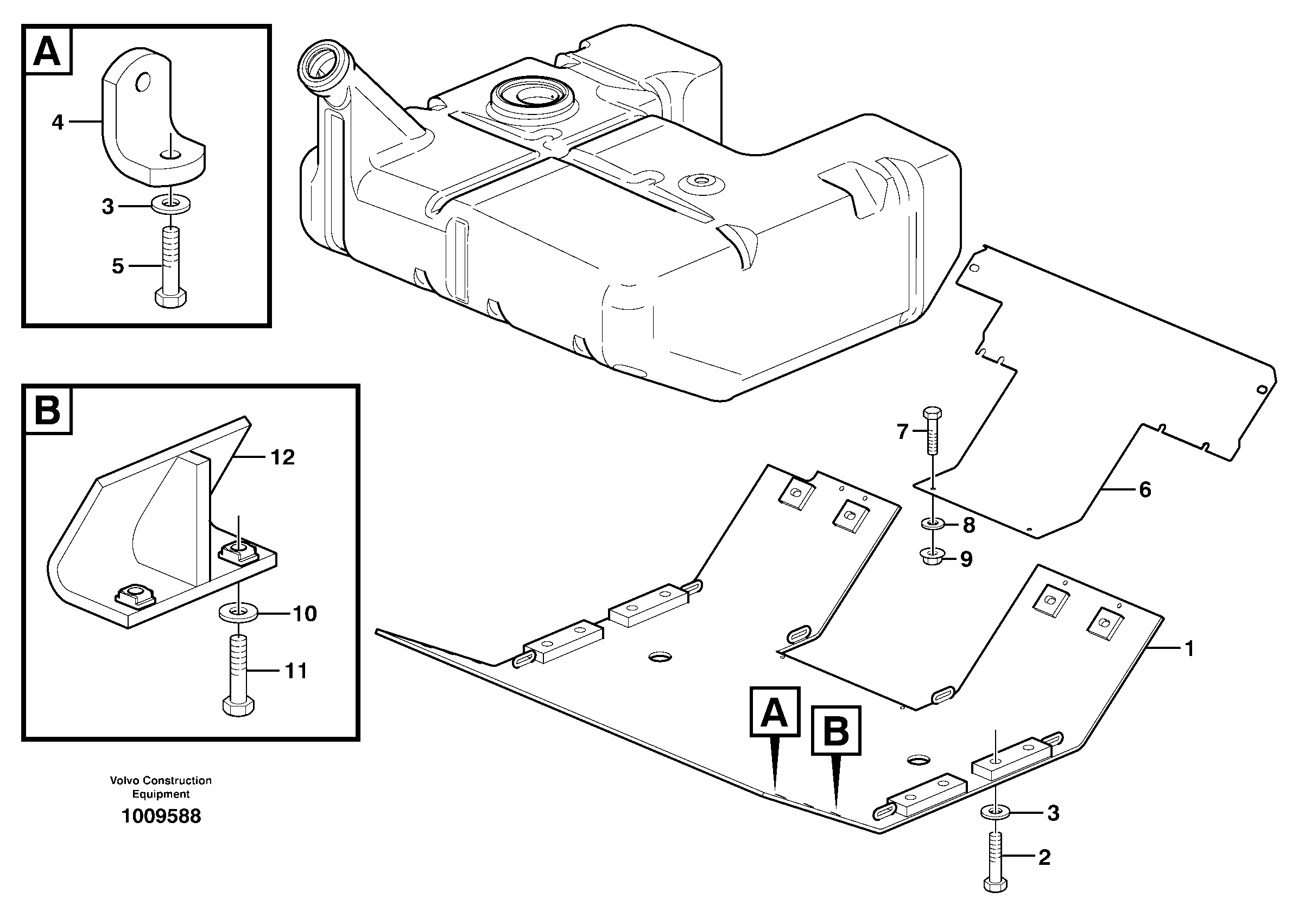 Bottom-guard plates  STD, OPEN ROPS — volvo parts diagram