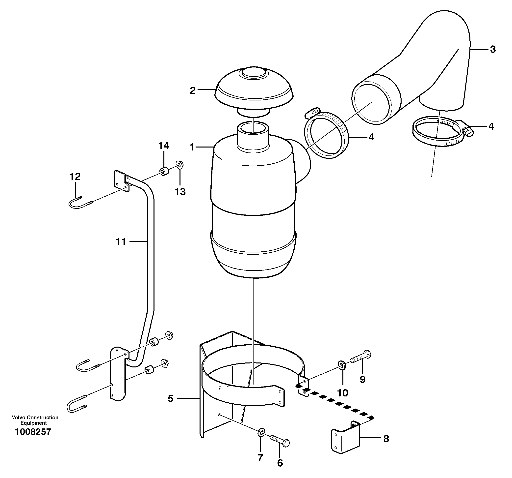 Oil bath filter  80945 — volvo parts diagram