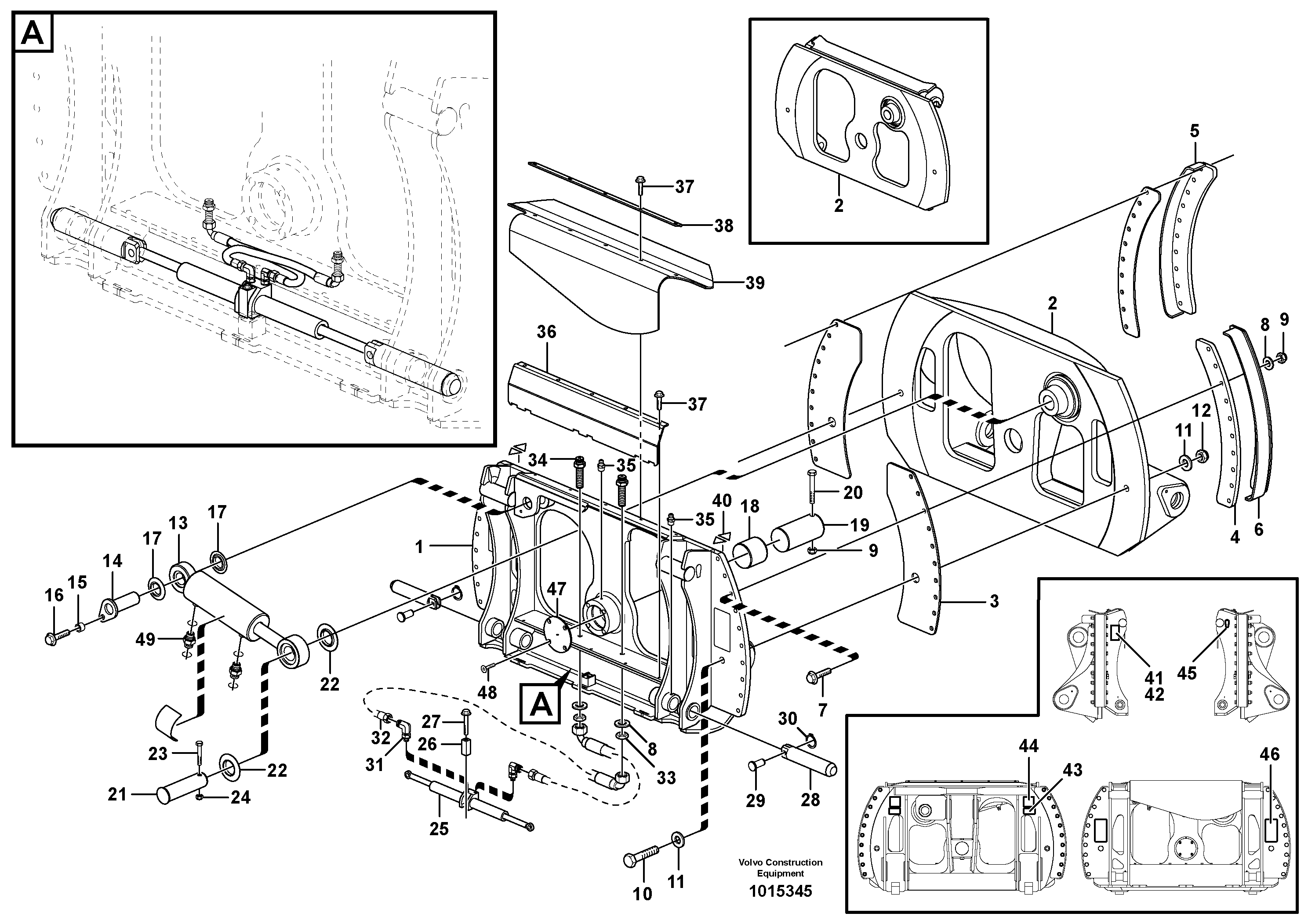Attachment bracket, rotary. — volvo parts diagram