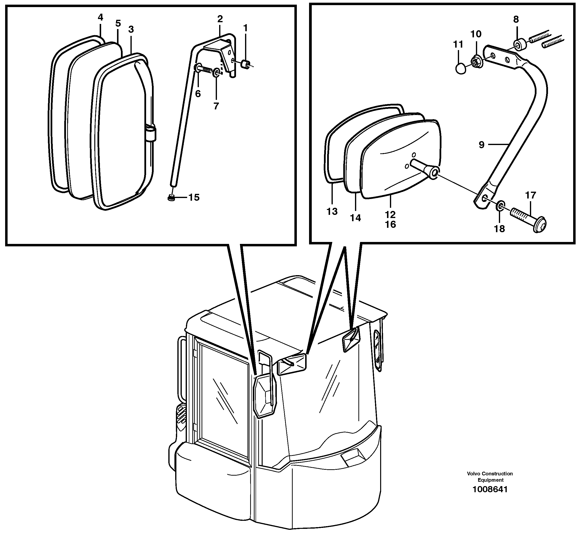 Rear view mirror — volvo parts diagram