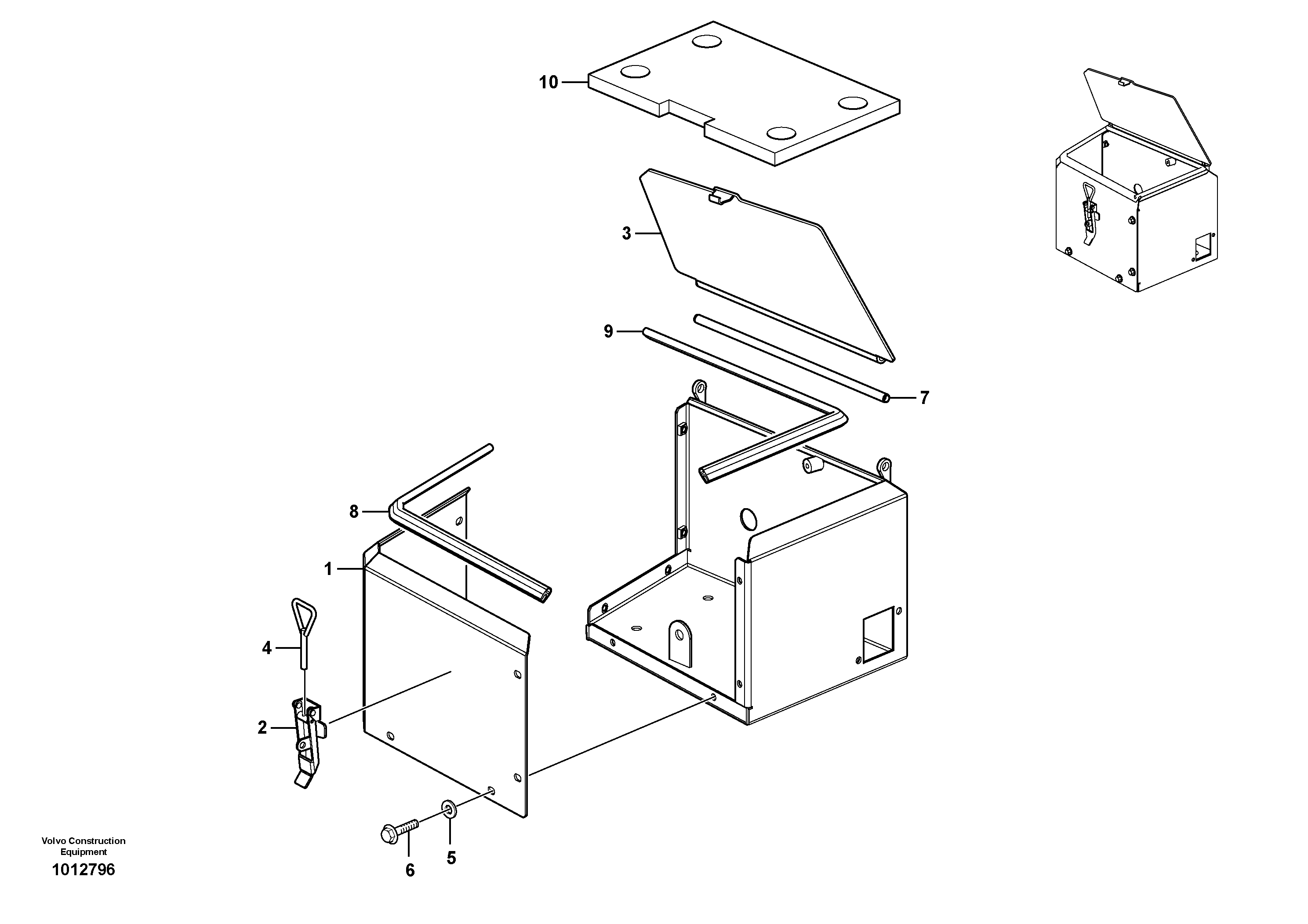 Battery box  82298 — volvo parts diagram