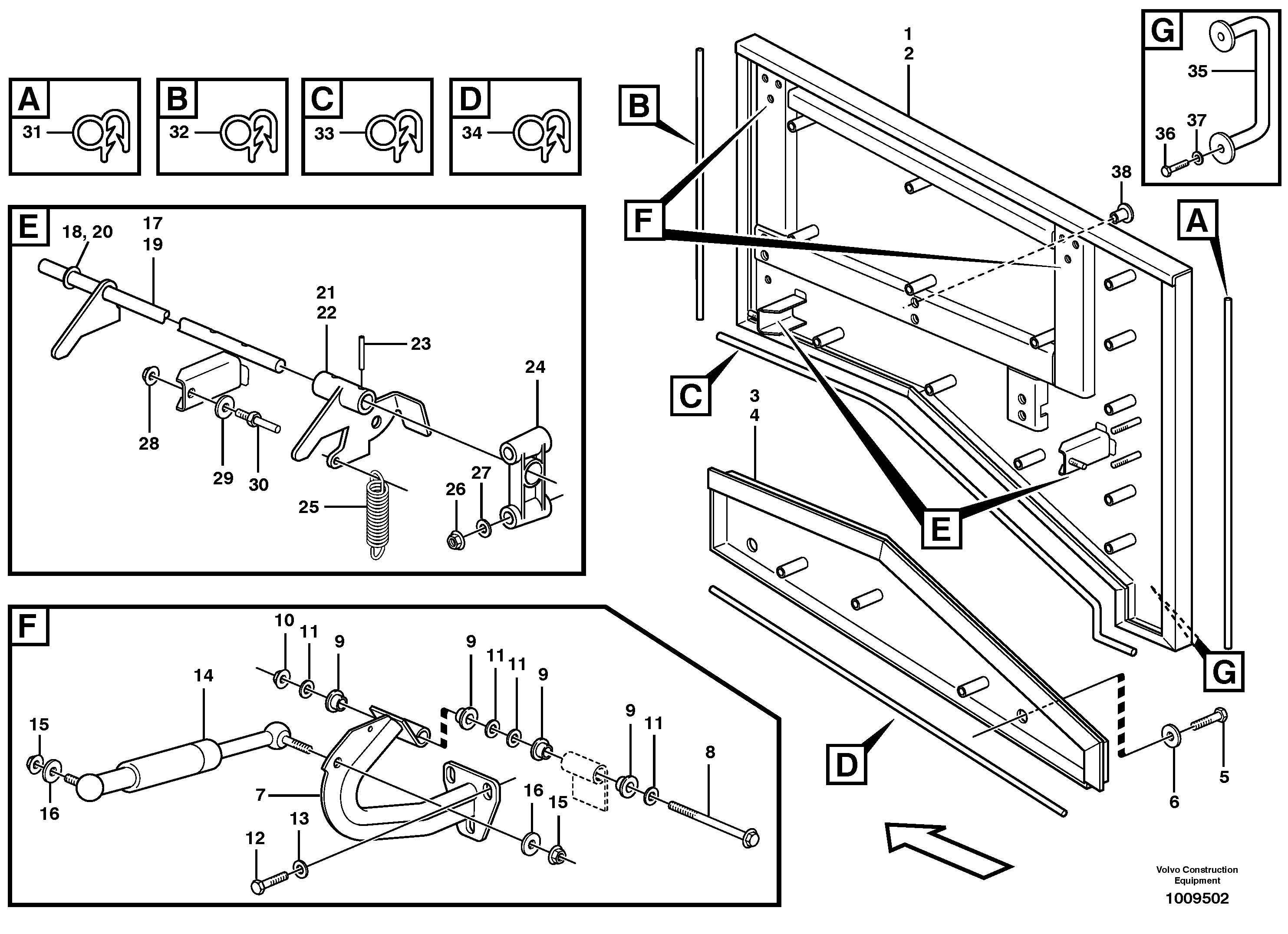 Top plate, side hatches, rear  S/N - 21742 — volvo parts diagram