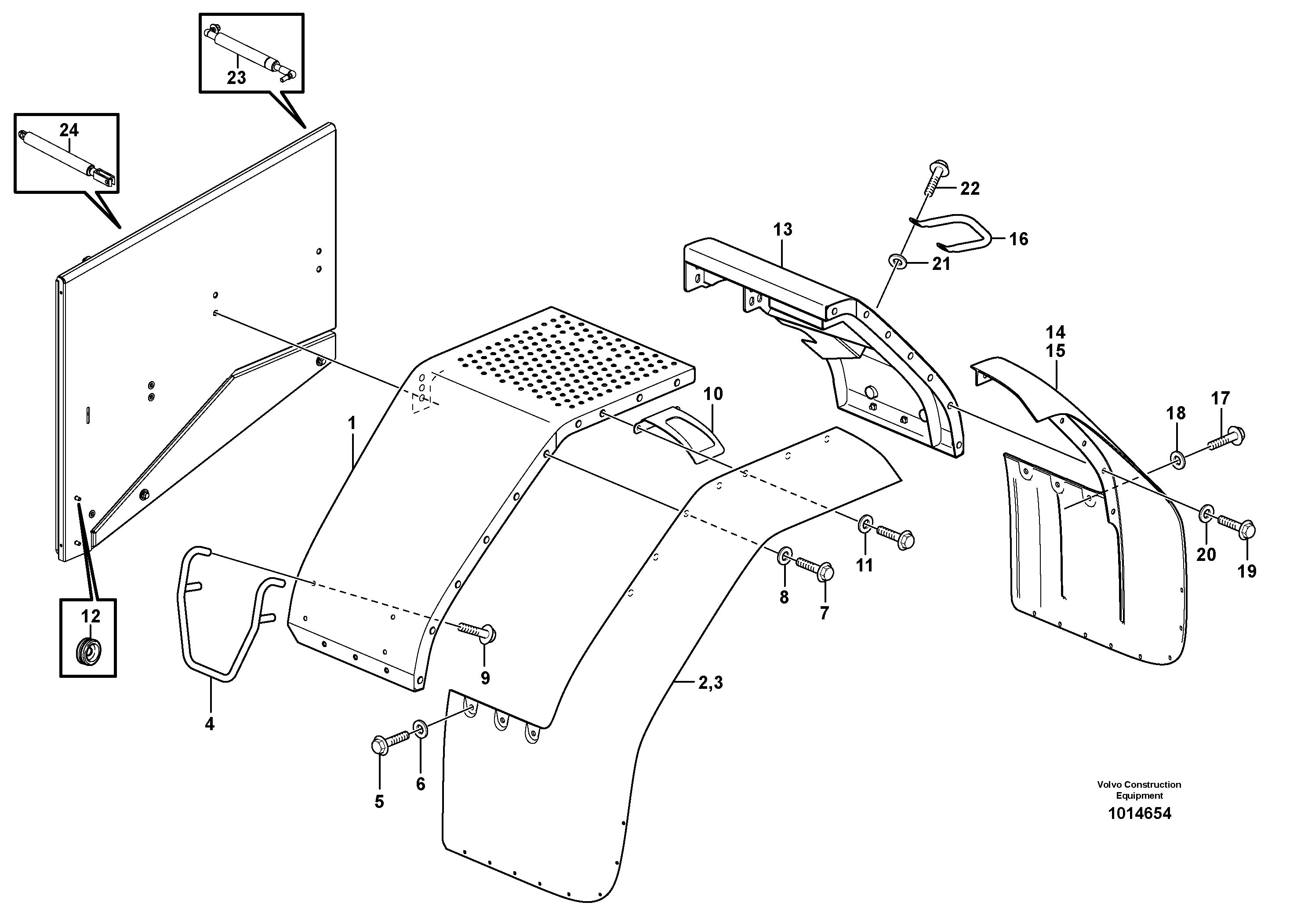 Fenders, front and rear.  80901 — volvo parts diagram