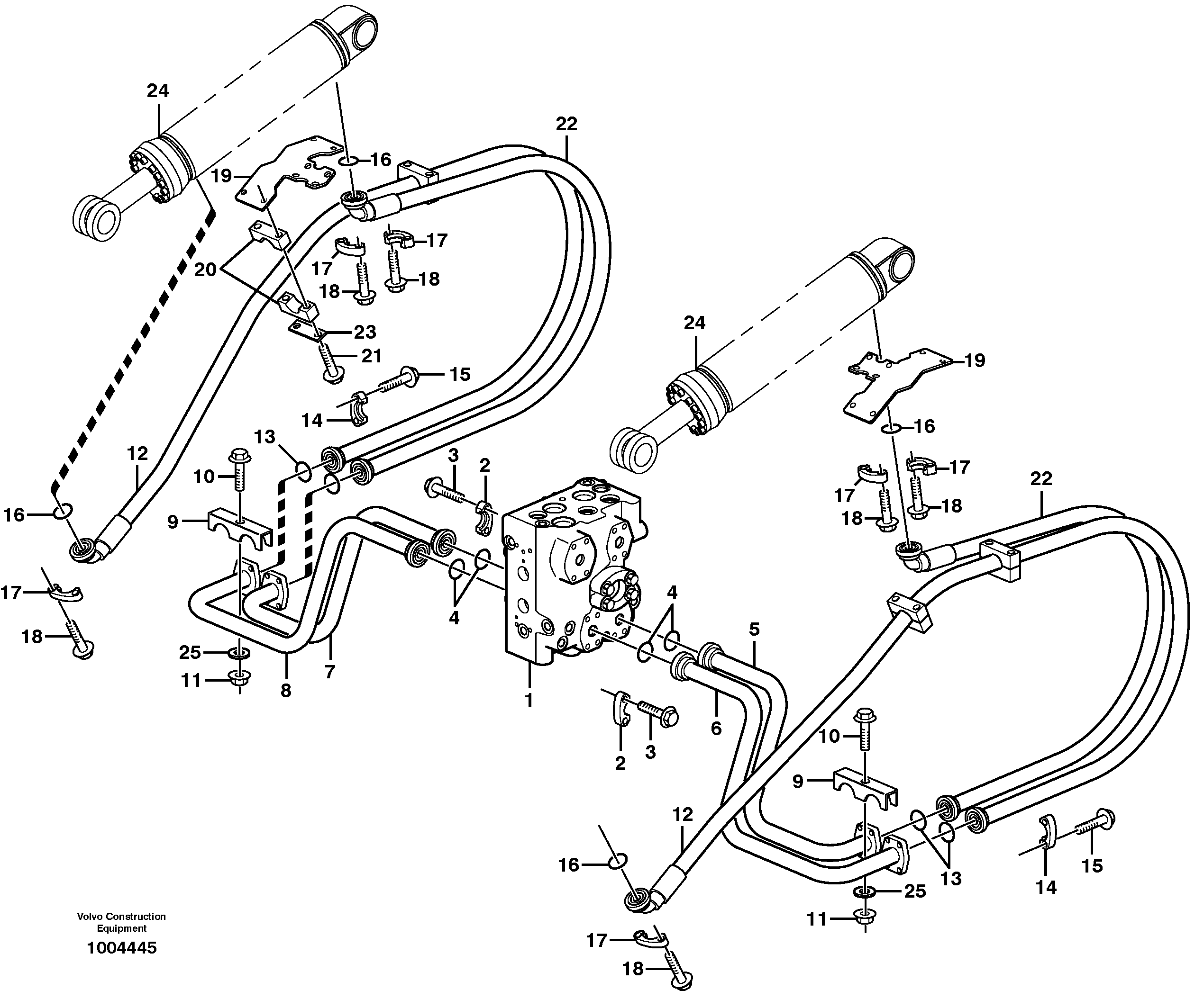 Hydraulic system, lift function  STD, OPEN ROPS — volvo parts diagram
