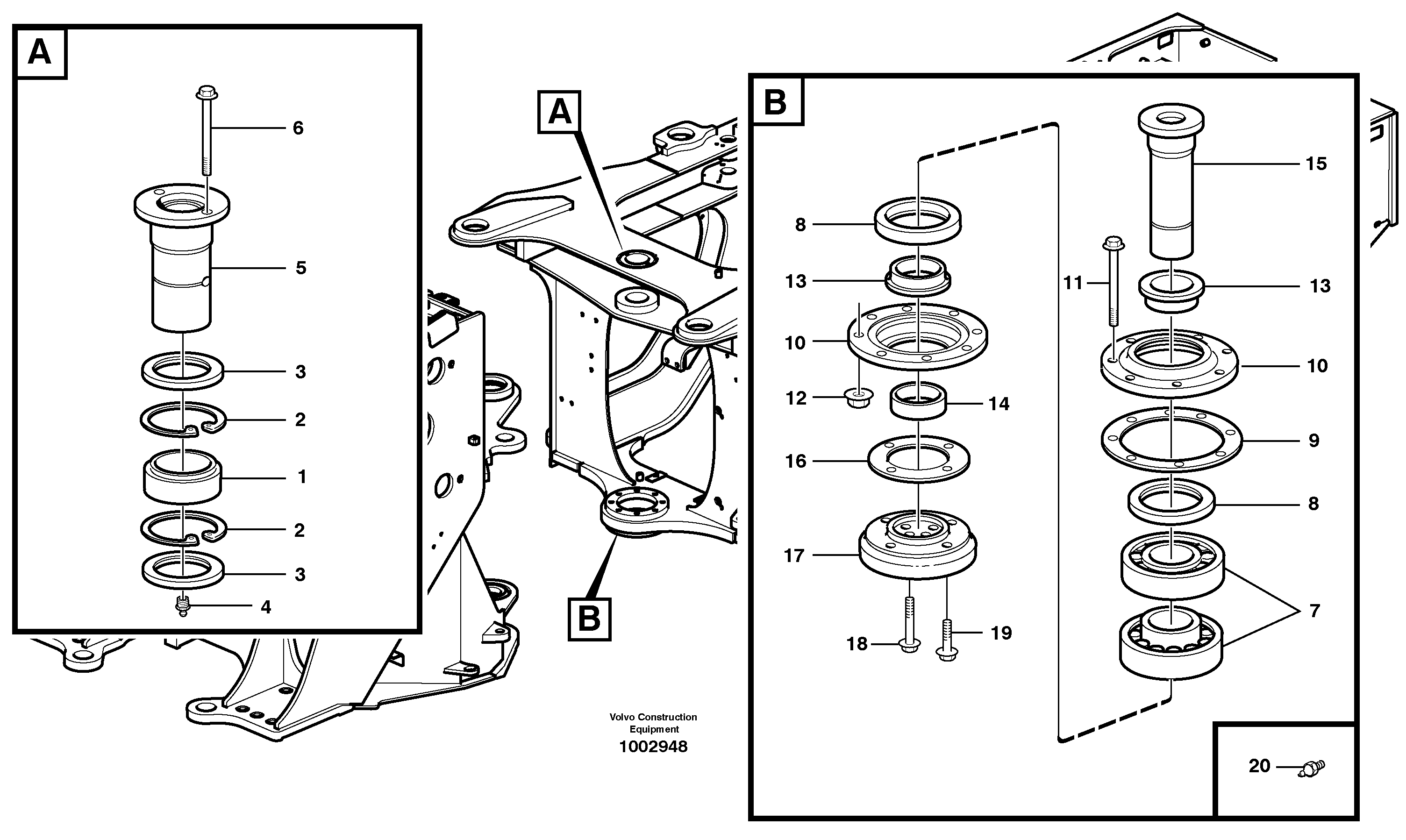 Frame link  STD, OPEN ROPS — volvo parts diagram