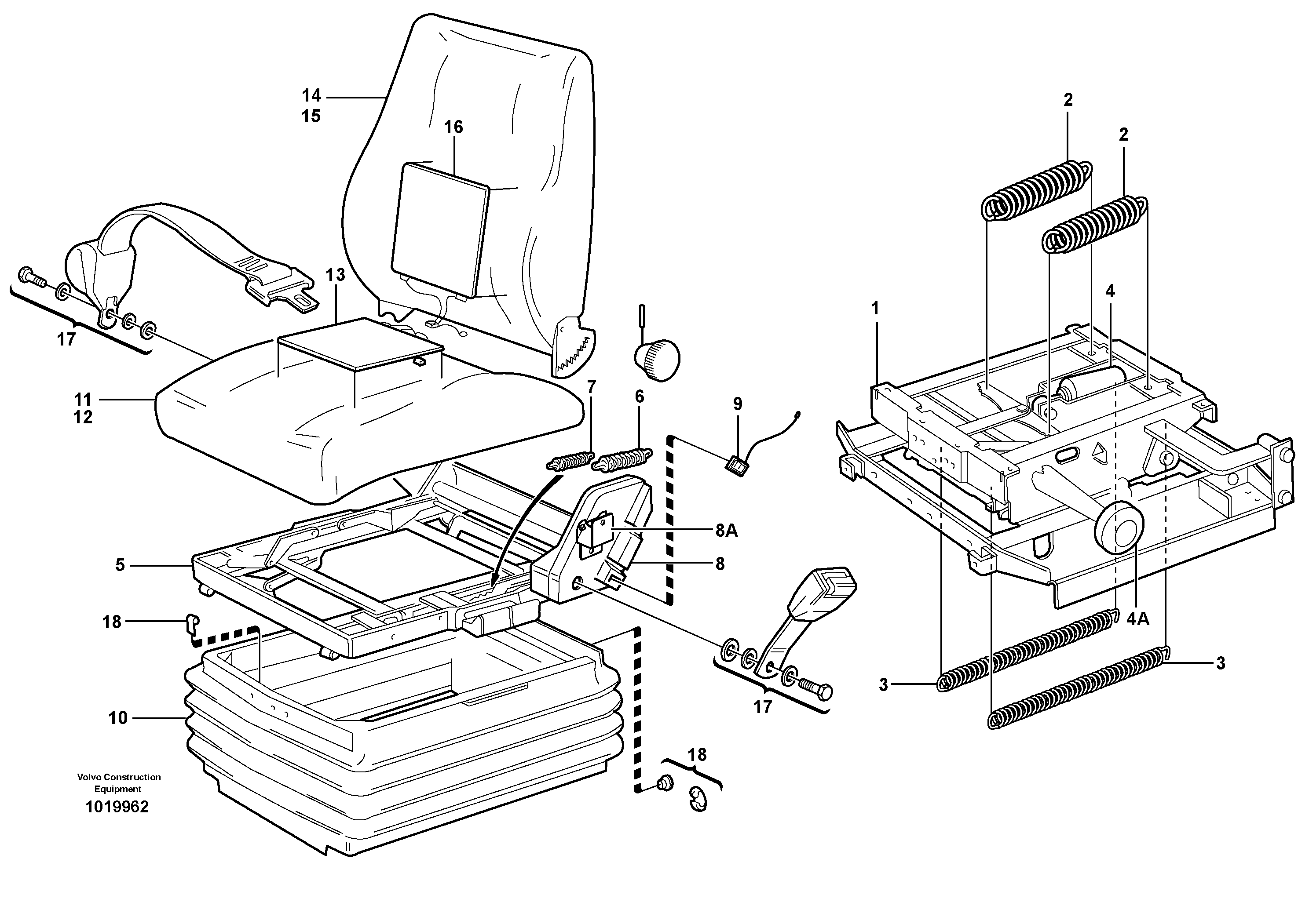 Operator's seat, ISRI.  80504, 80505 — volvo parts diagram