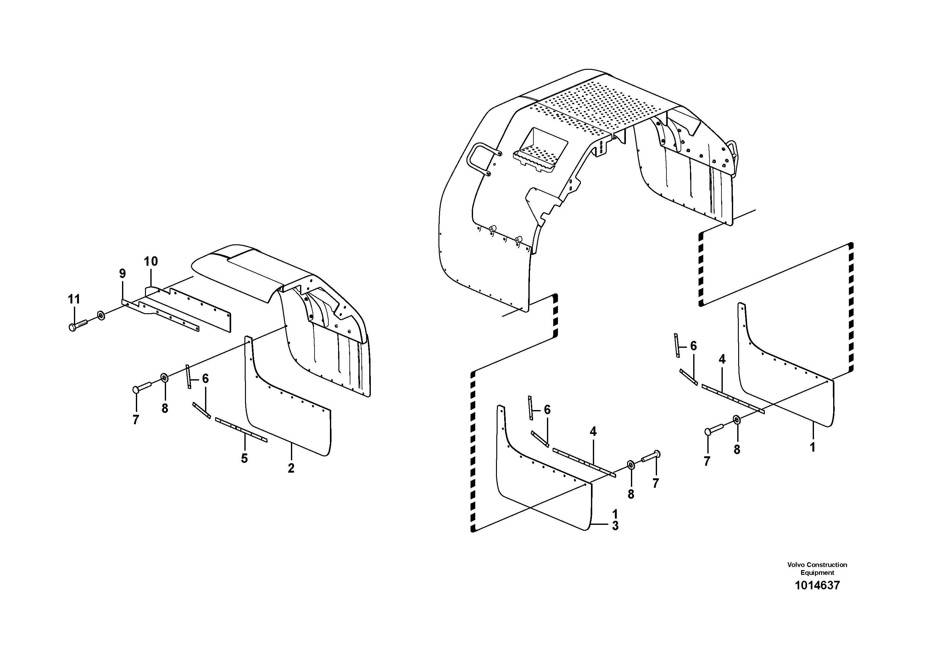 Fenders, front and rear. — volvo parts diagram