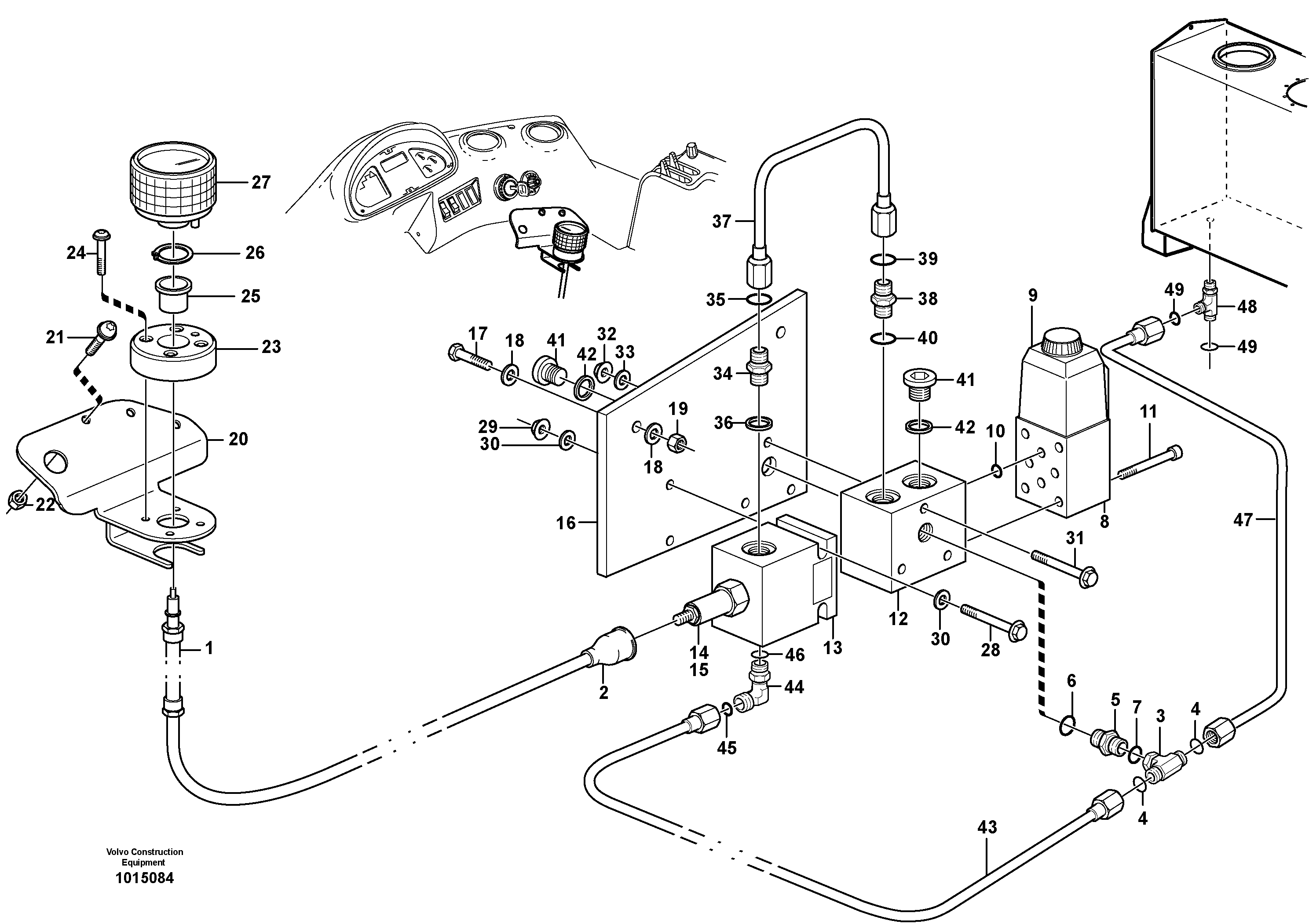 Servo hydraulic: Control and valves  82054 — volvo parts diagram