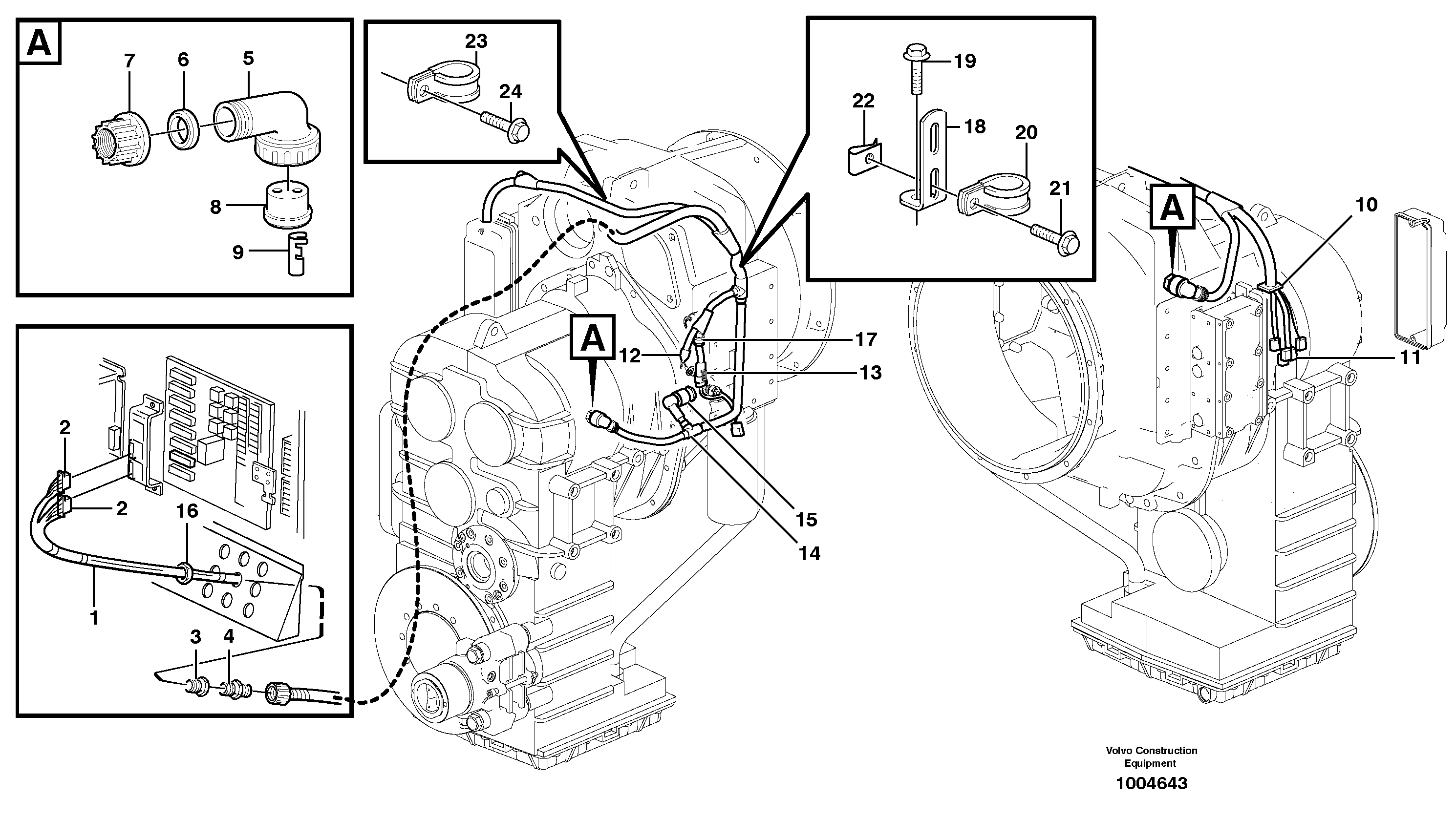 Cable harness for transmission — volvo parts diagram