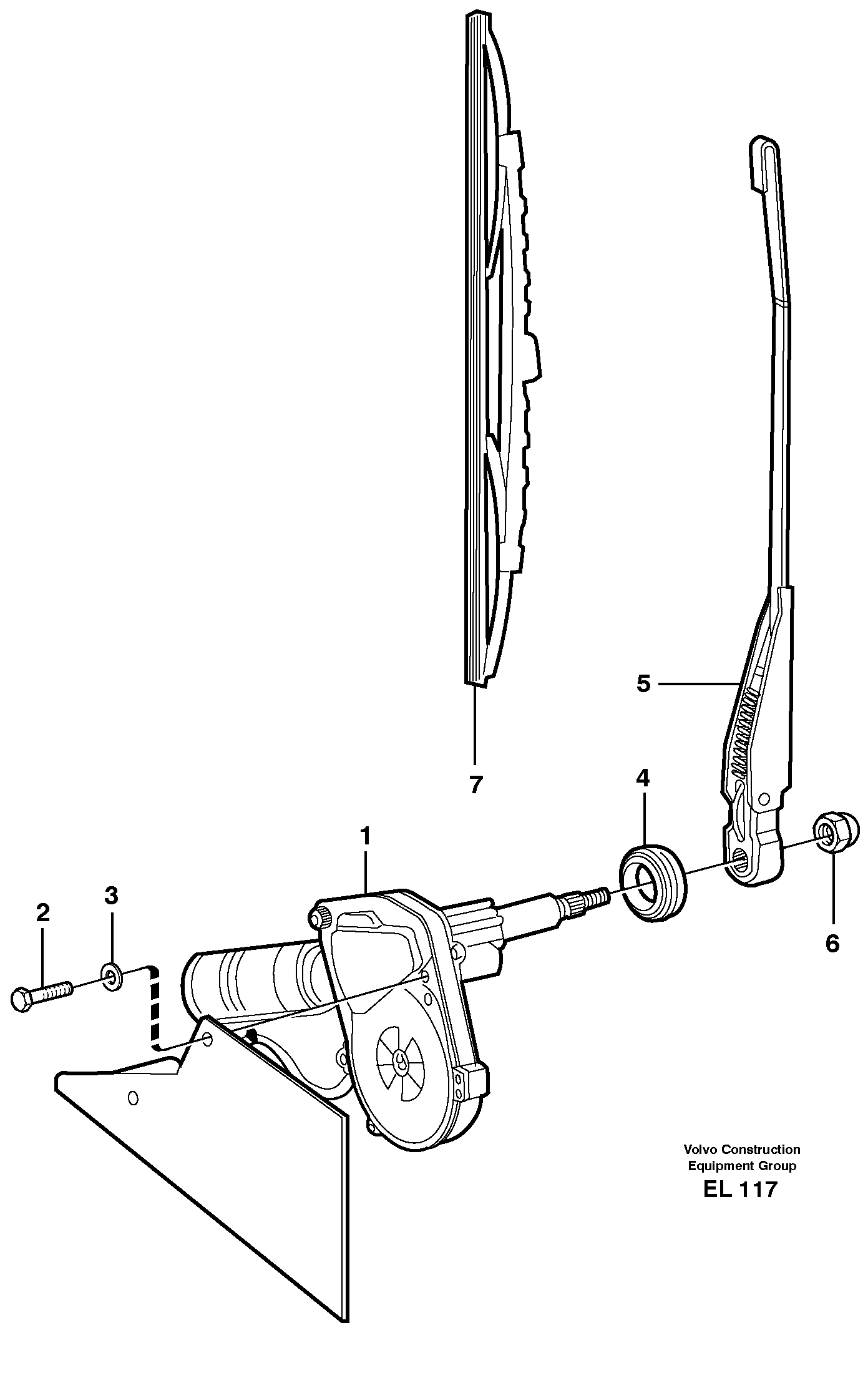 Windshield wiper, rear  STD, 82790 — volvo parts diagram