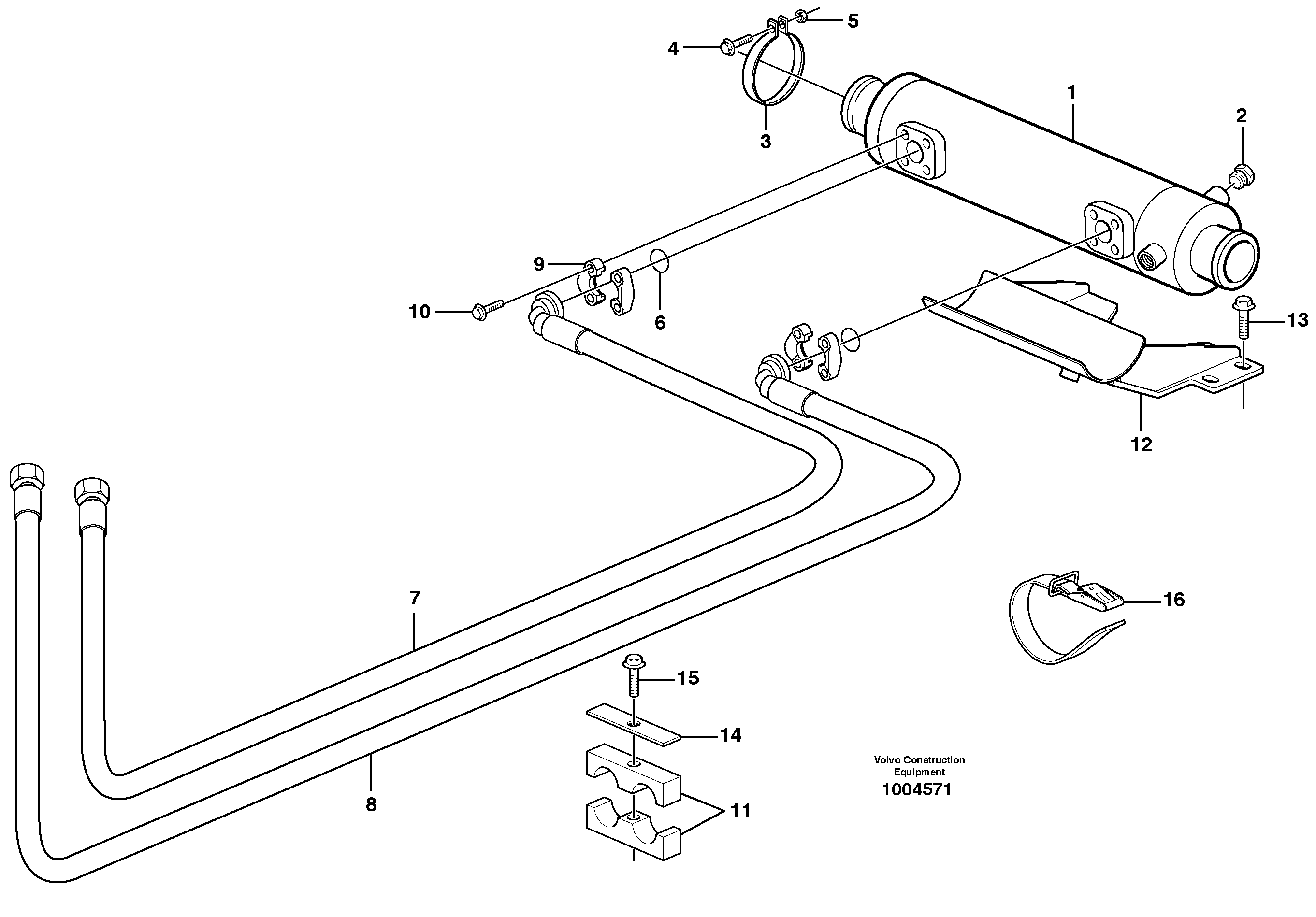 Oil cooler  STD, OPEN ROPS — volvo parts diagram