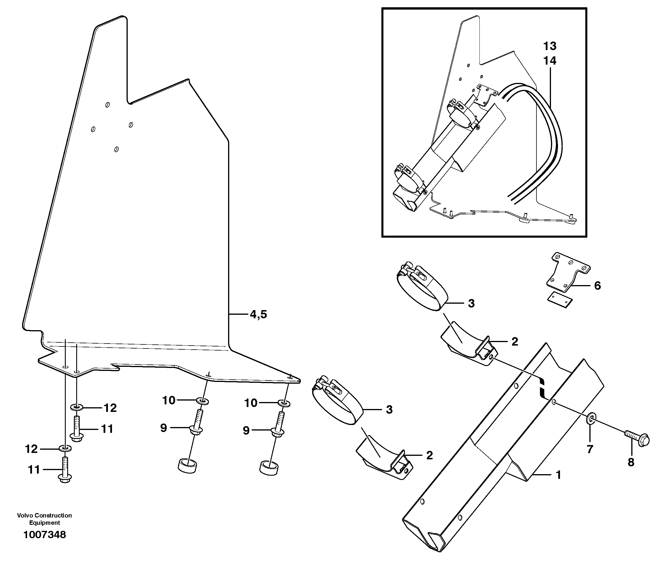Hose protection, lift cylinder  82214 — volvo parts diagram