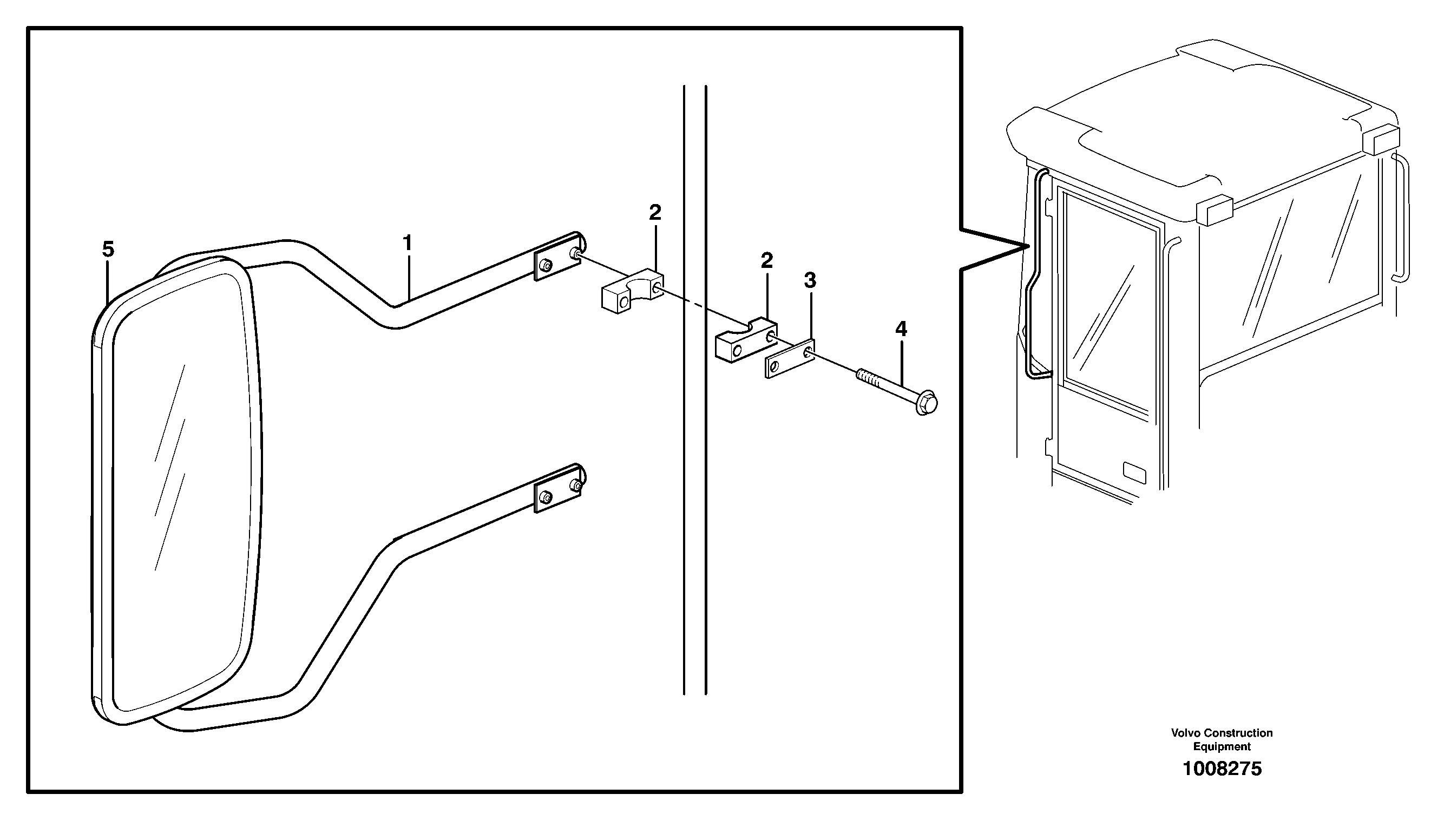 Rear view mirror  80945 — volvo parts diagram