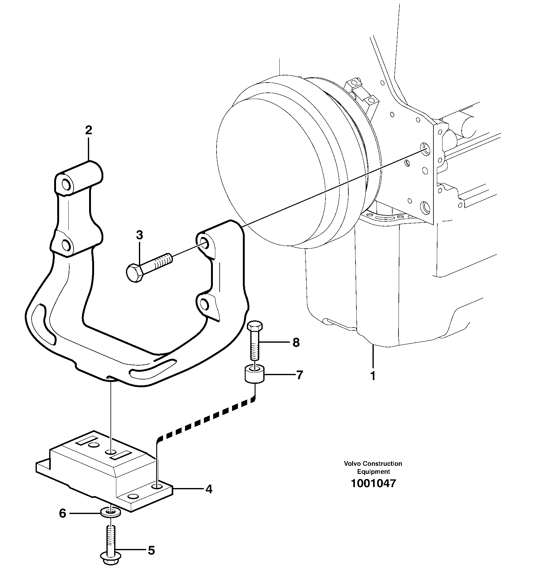 Engine mounting  STD, OPEN ROPS — volvo parts diagram